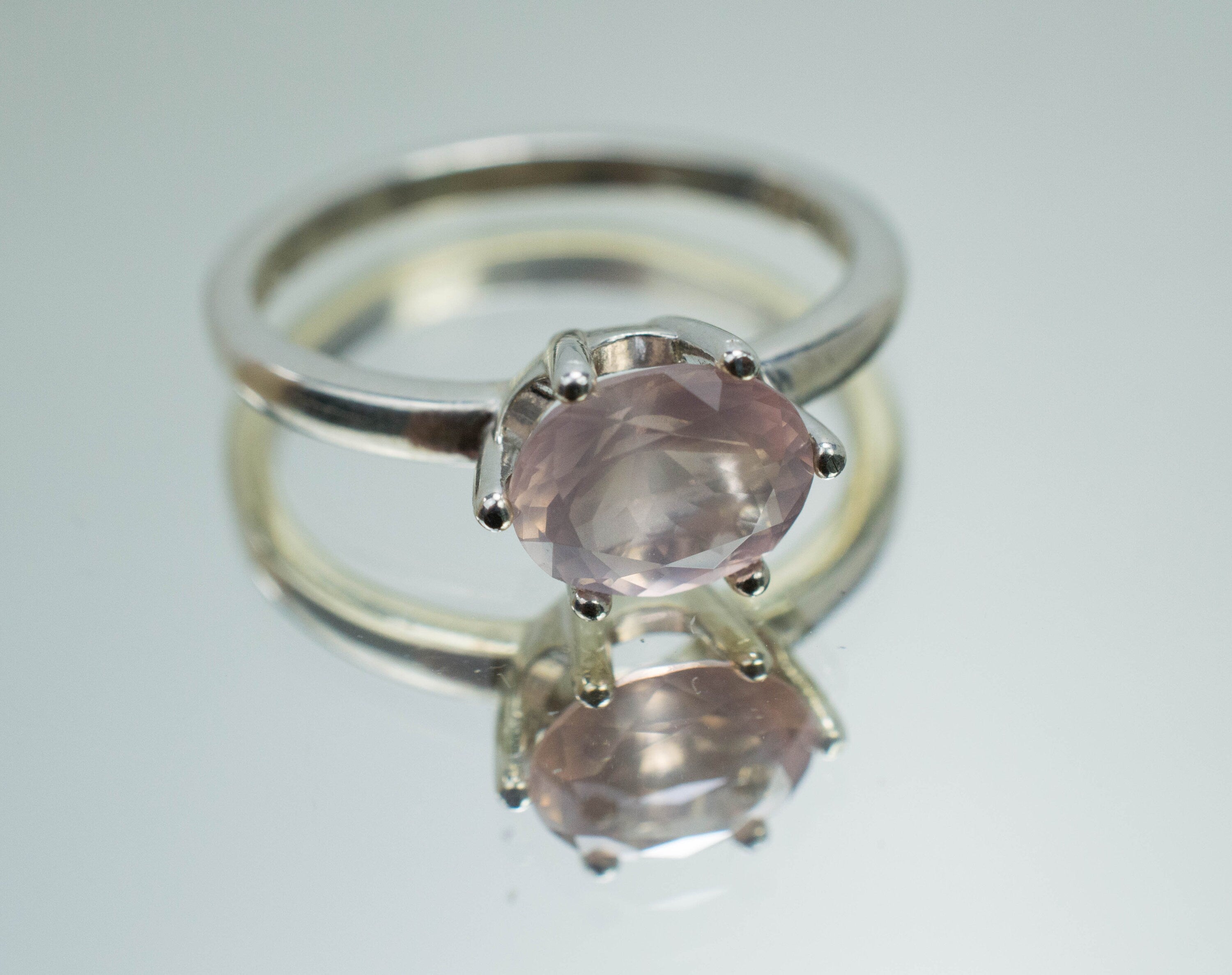 Rose Quartz Ring; Natural Untreated Brazil Quartz; 1.215cts