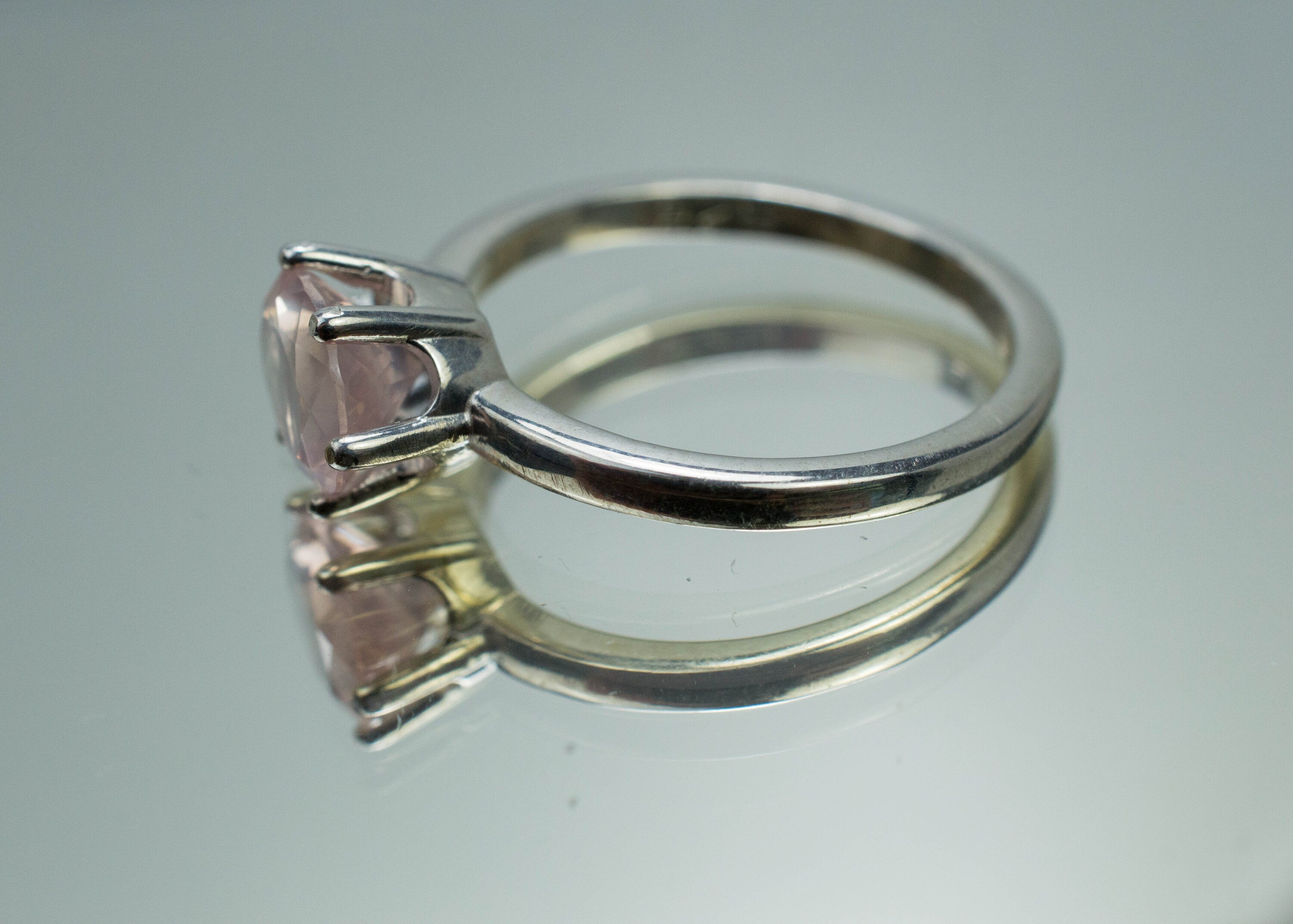 Rose Quartz Ring; Natural Untreated Brazil Quartz; 1.215cts