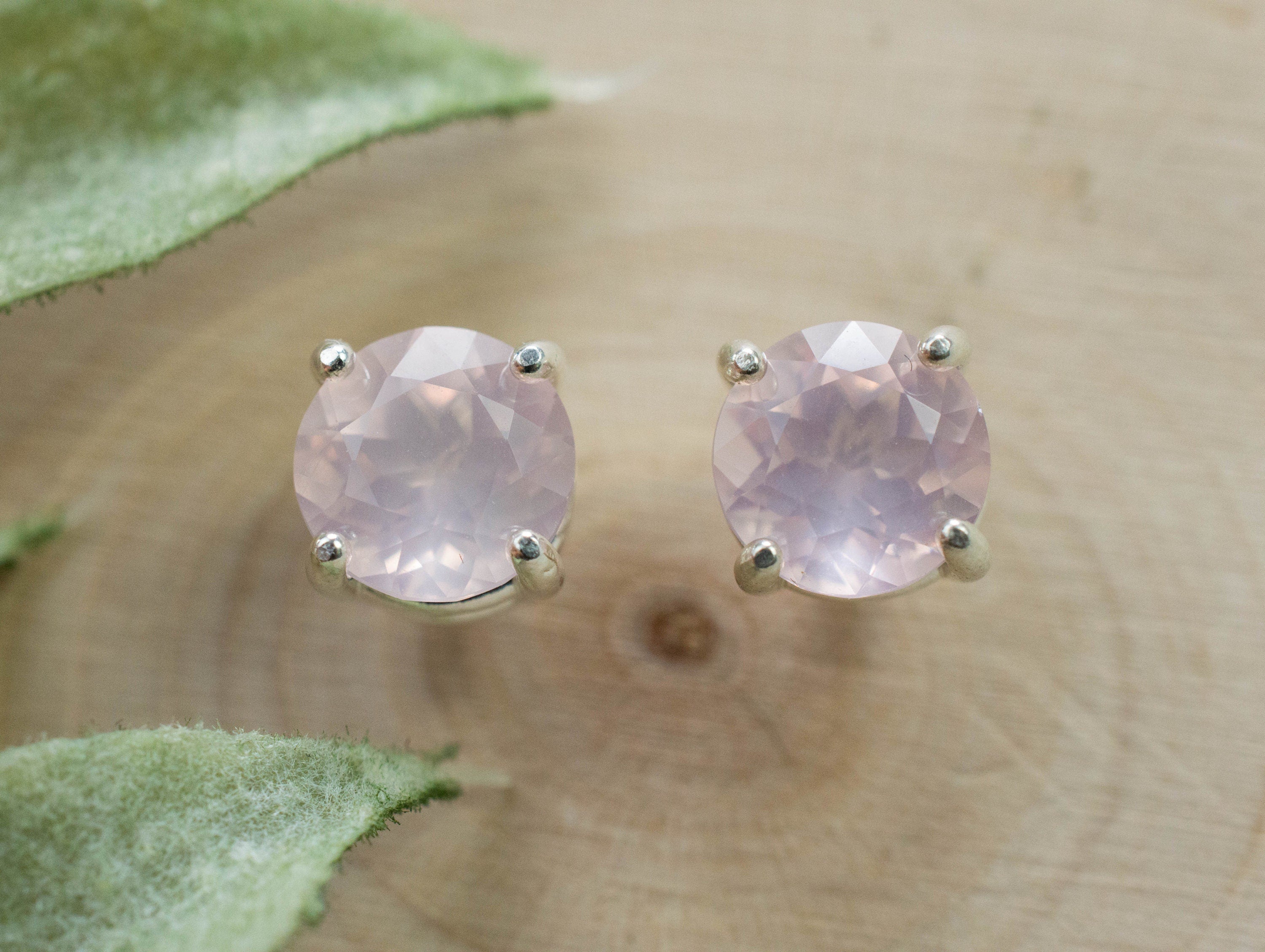 Rose Quartz Earrings; Natural Untreated Brazil Rose Quartz; 2.165cts