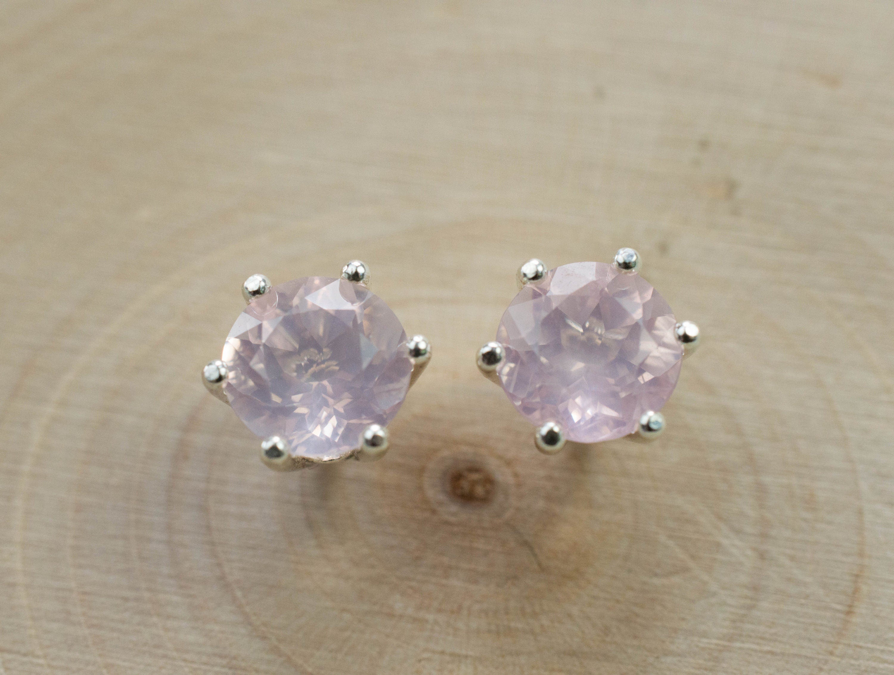 Rose Quartz Earrings; Natural Untreated Brazil Rose Quartz; 2.320cts