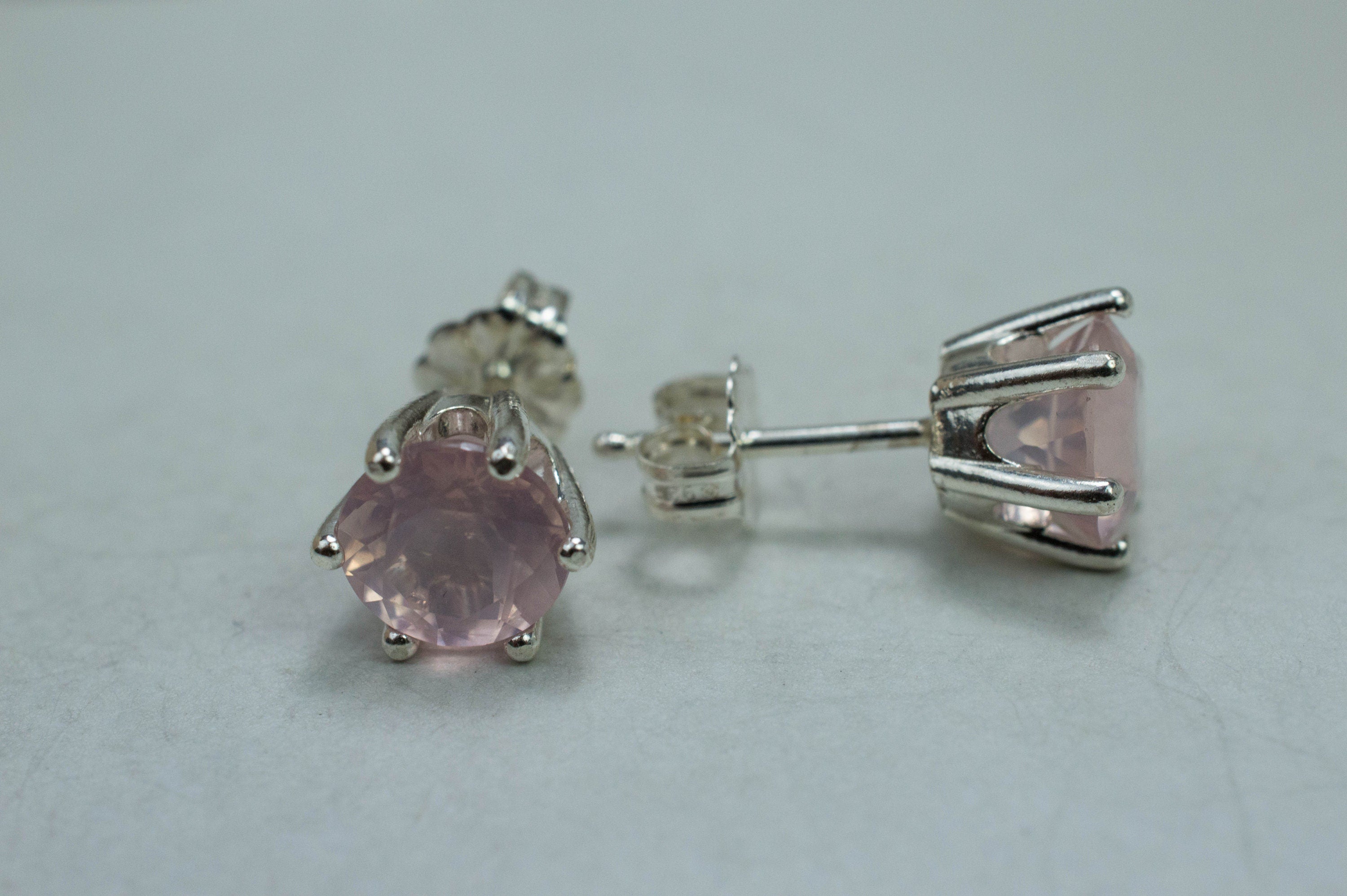 Rose Quartz Earrings; Natural Untreated Brazil Rose Quartz; 2.320cts