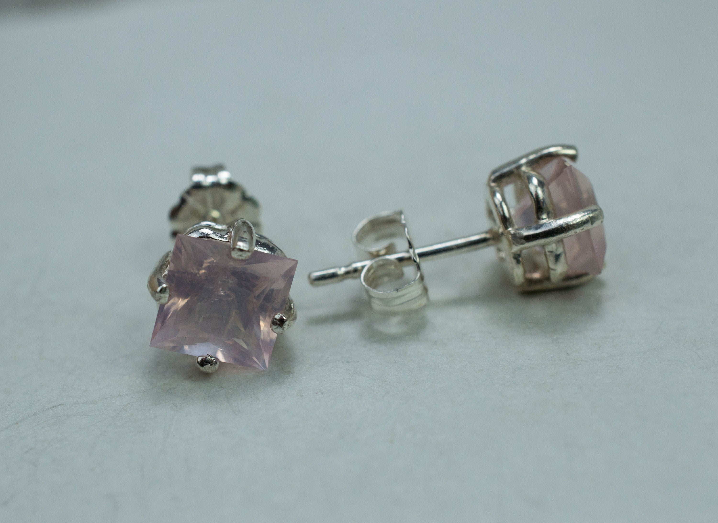 Rose Quartz Earrings; Natural Untreated Brazil Rose Quartz; 2.565cts