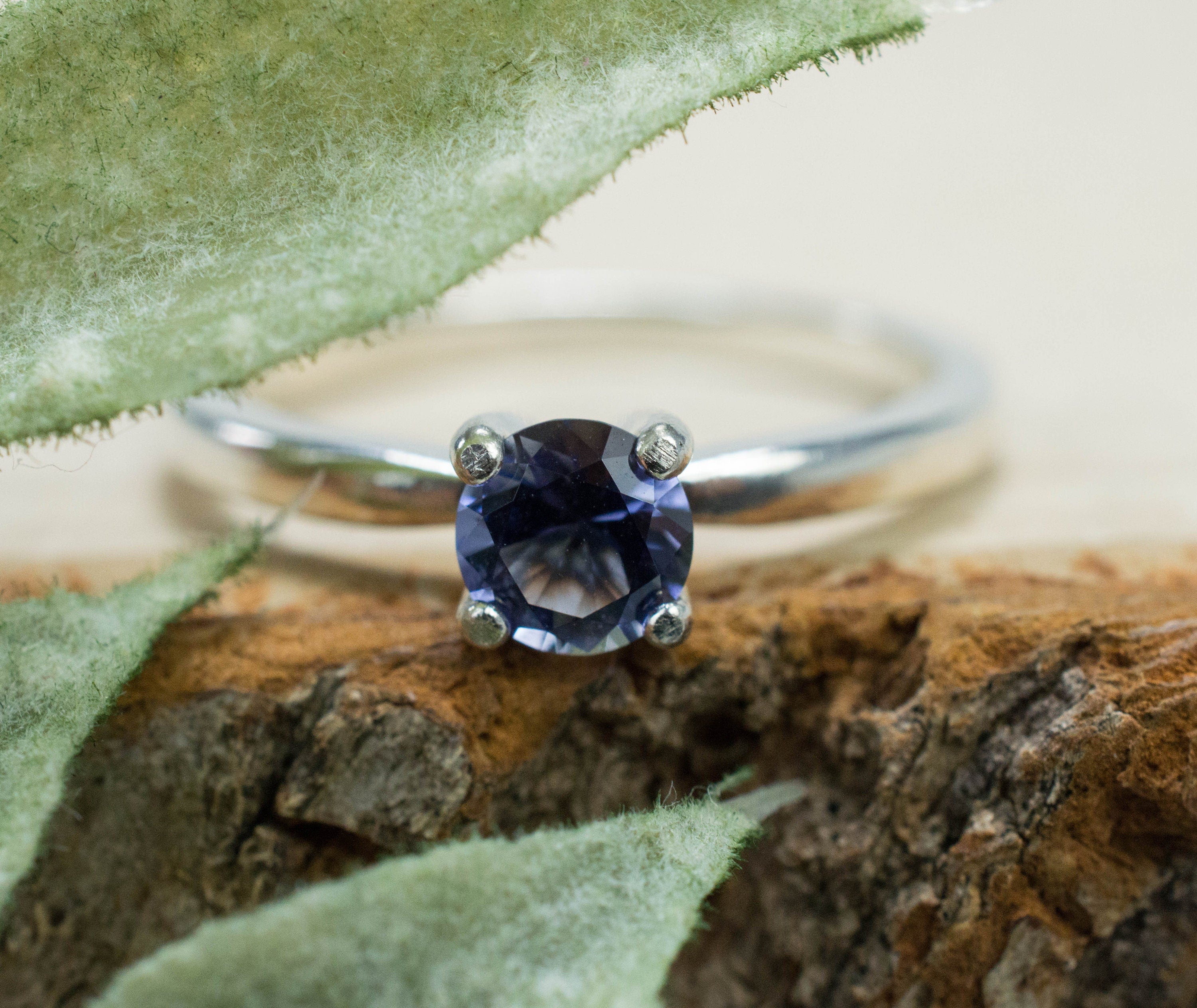 Iolite Ring; Natural Untreated Madagascar Iolite; 0.385cts