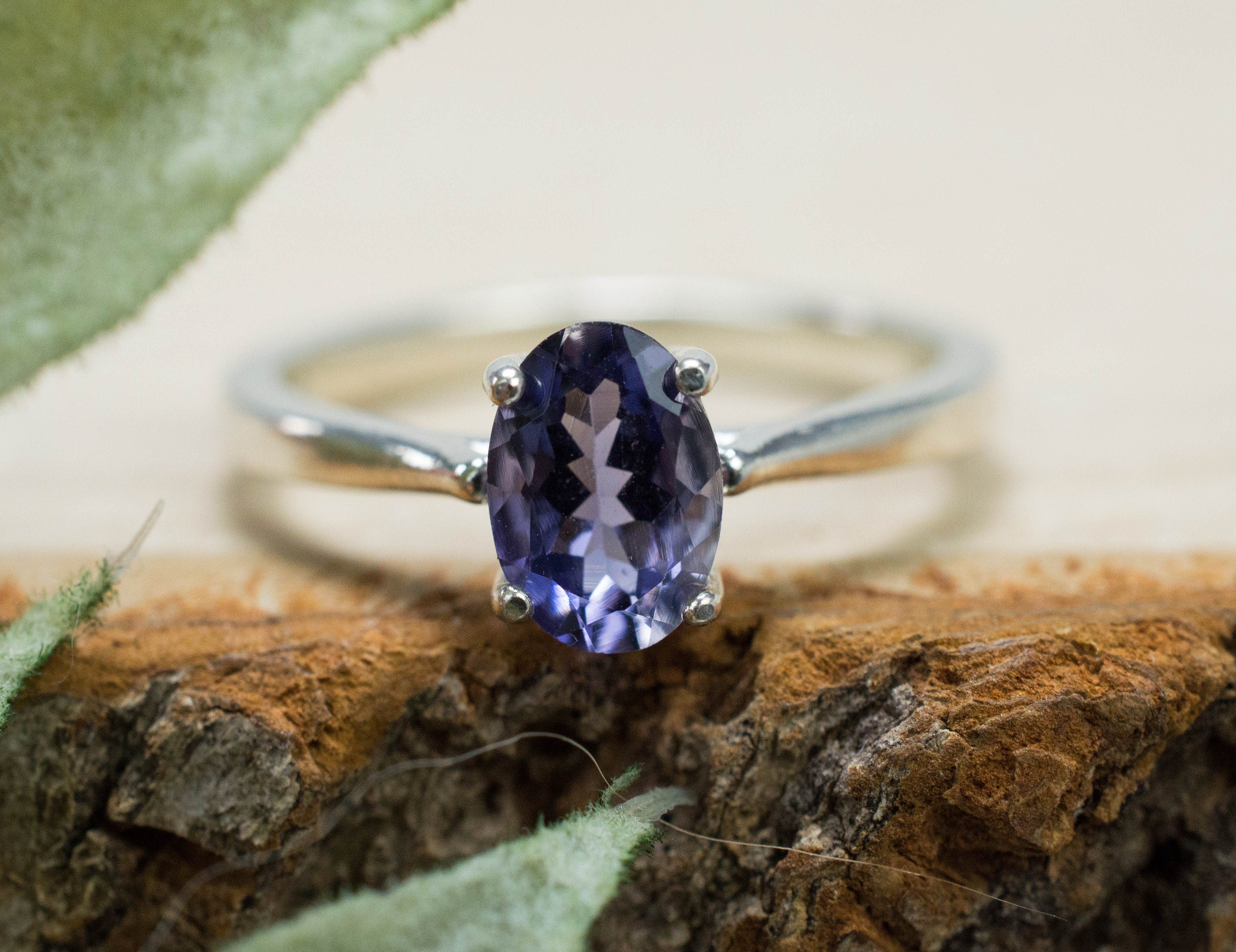 Iolite Ring; Natural Untreated Madagascar Iolite; 0.610cts