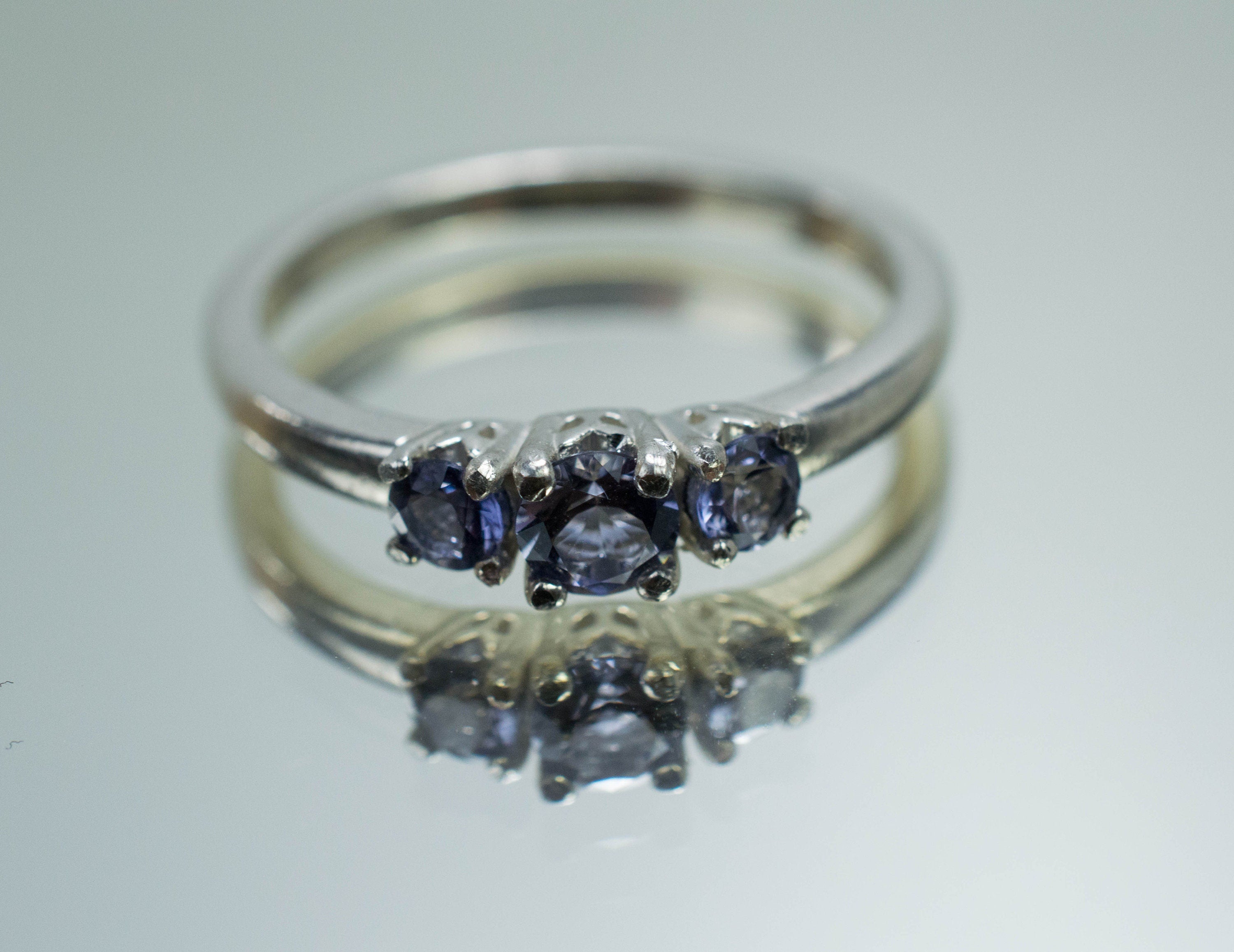 Iolite Ring; Natural Untreated Madagascar Iolites; 0.350cts