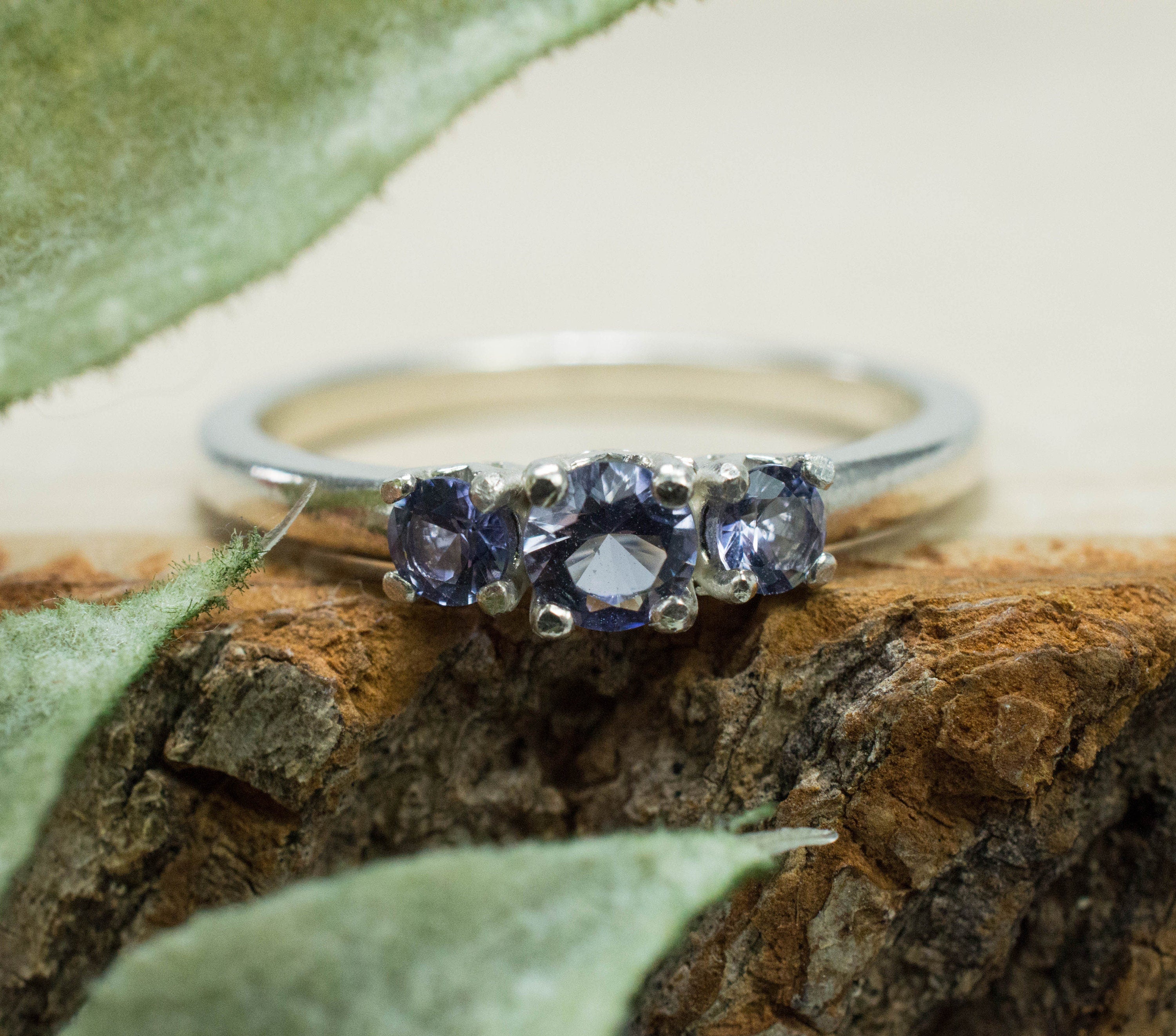 Iolite Ring; Natural Untreated Madagascar Iolites; 0.350cts