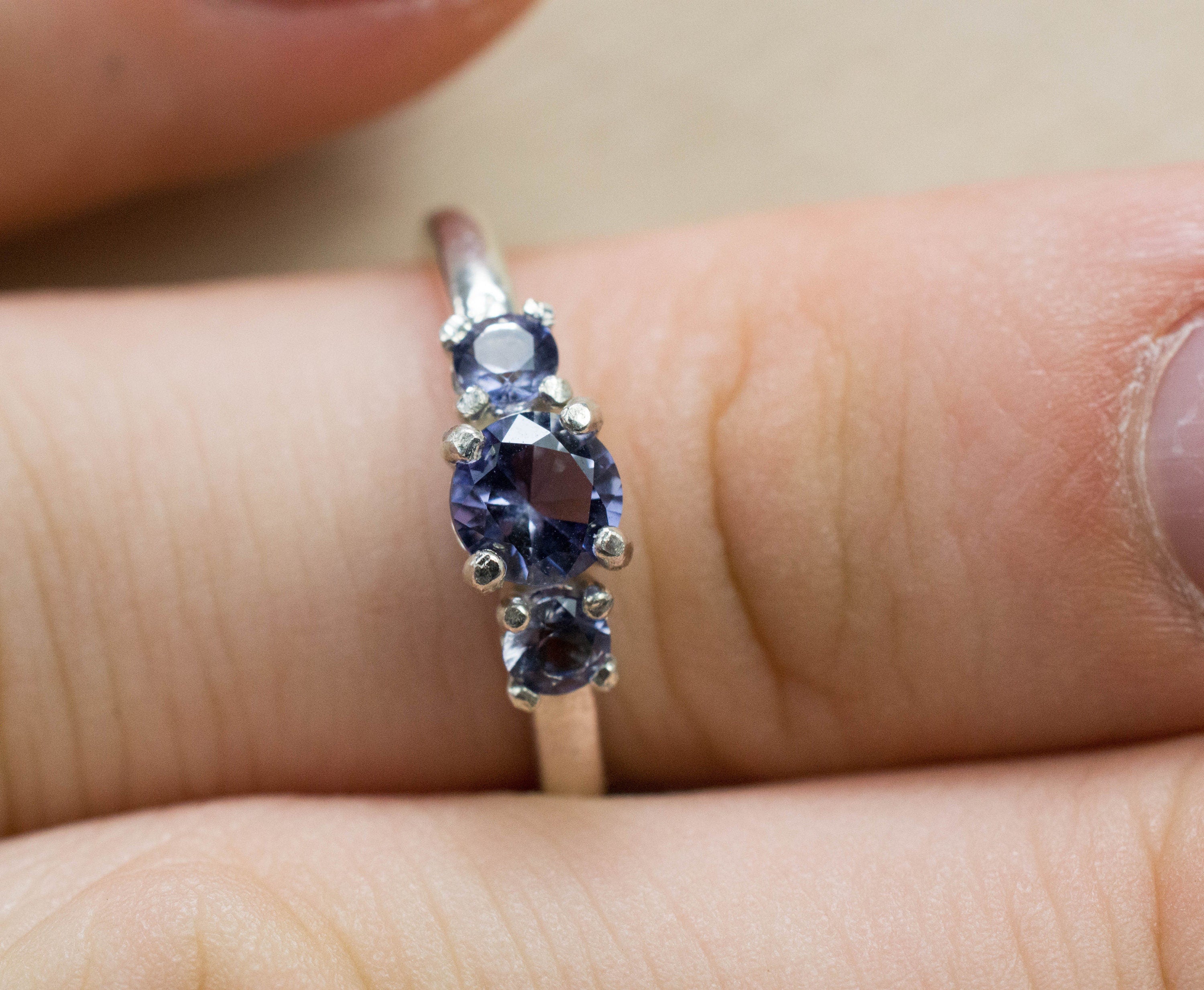 Iolite Ring; Natural Untreated Madagascar Iolites; 0.530cts