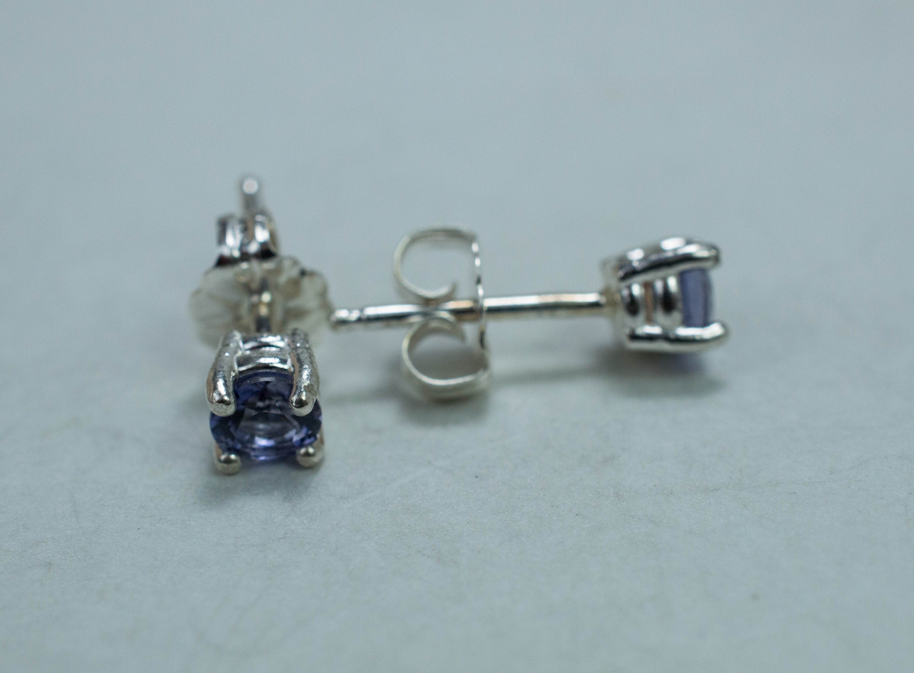 Iolite Earrings; Natural Untreated Madagascan Iolite; 0.375cts