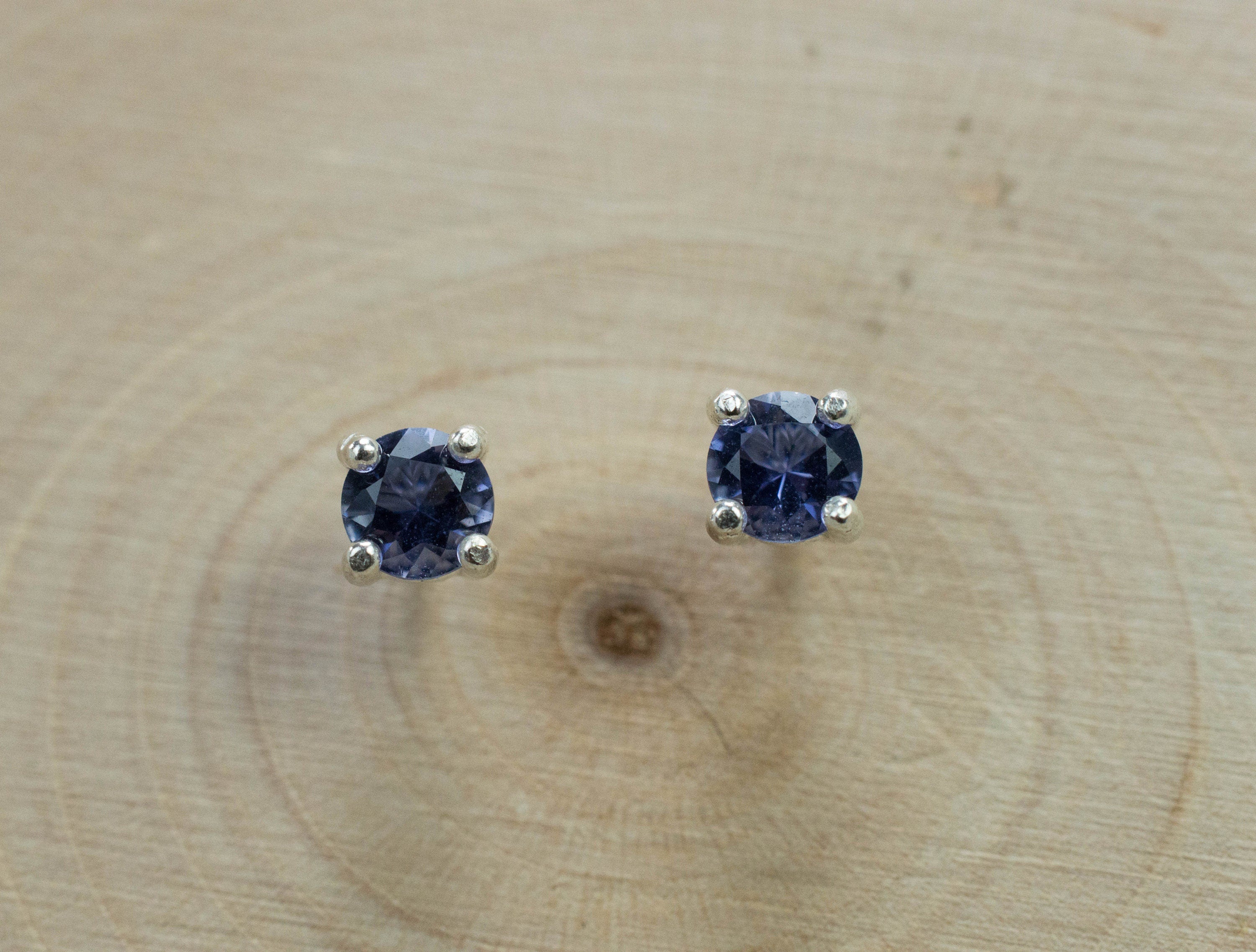 Iolite Earrings; Natural Untreated Madagascan Iolite; 0.375cts