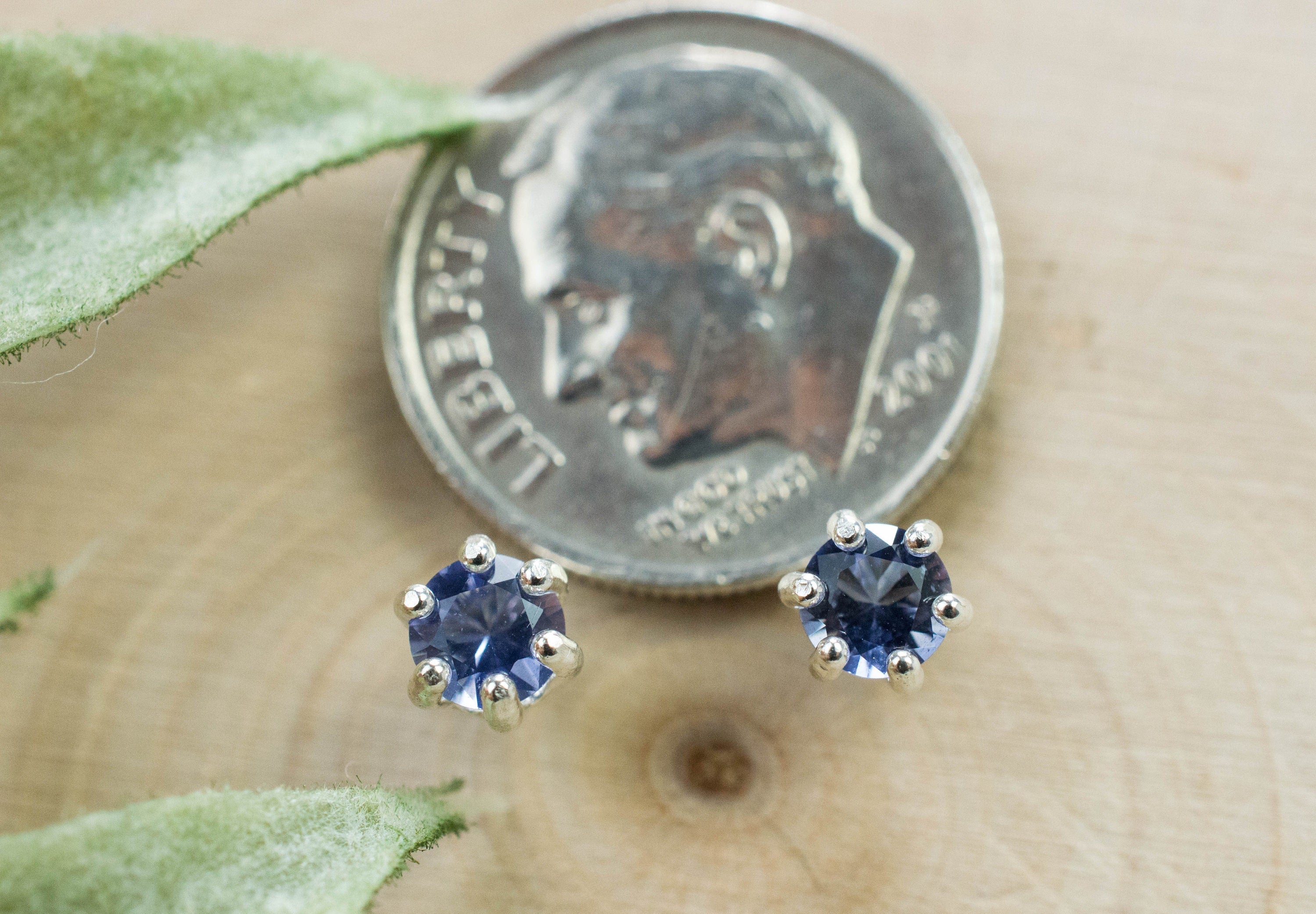 Iolite Earrings; Natural Untreated Madagascan Iolite; 0.395cts