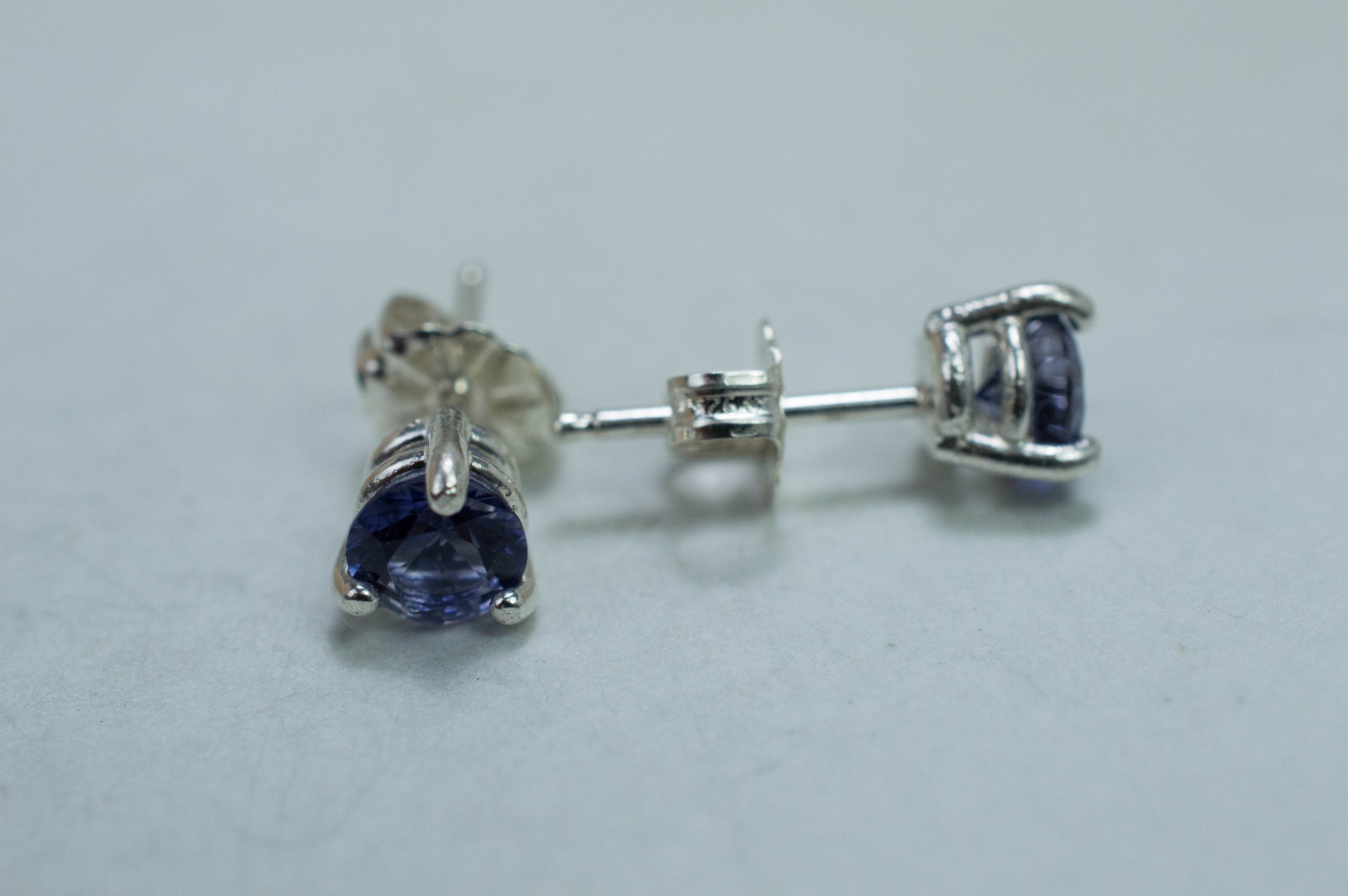 Iolite Earrings; Natural Untreated Madagascan Iolite; 0.715cts