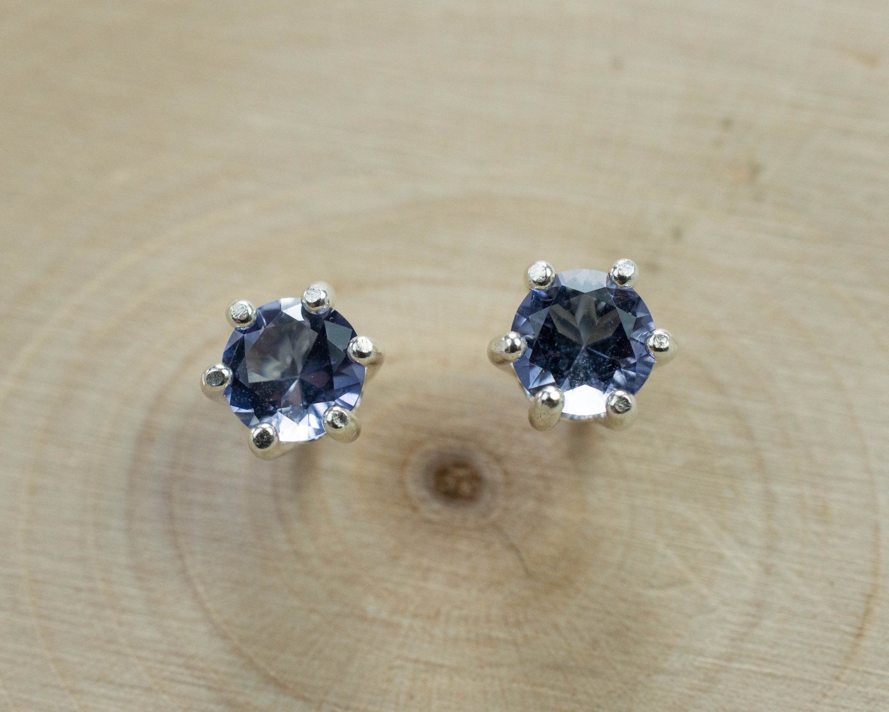 Iolite Earrings; Natural Untreated Madagascan Iolite; 0.735cts