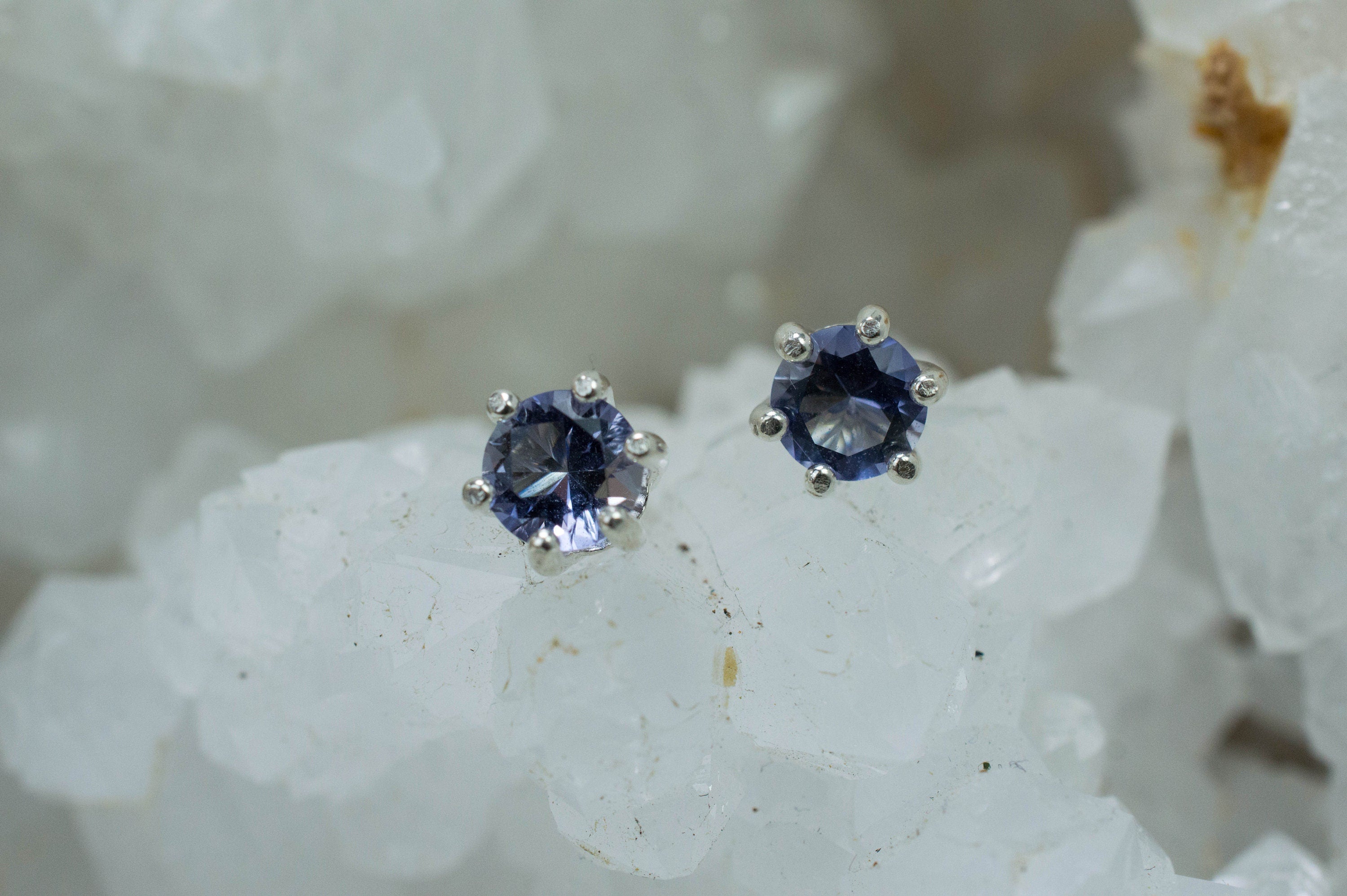 Iolite Earrings; Natural Untreated Madagascan Iolite; 0.735cts