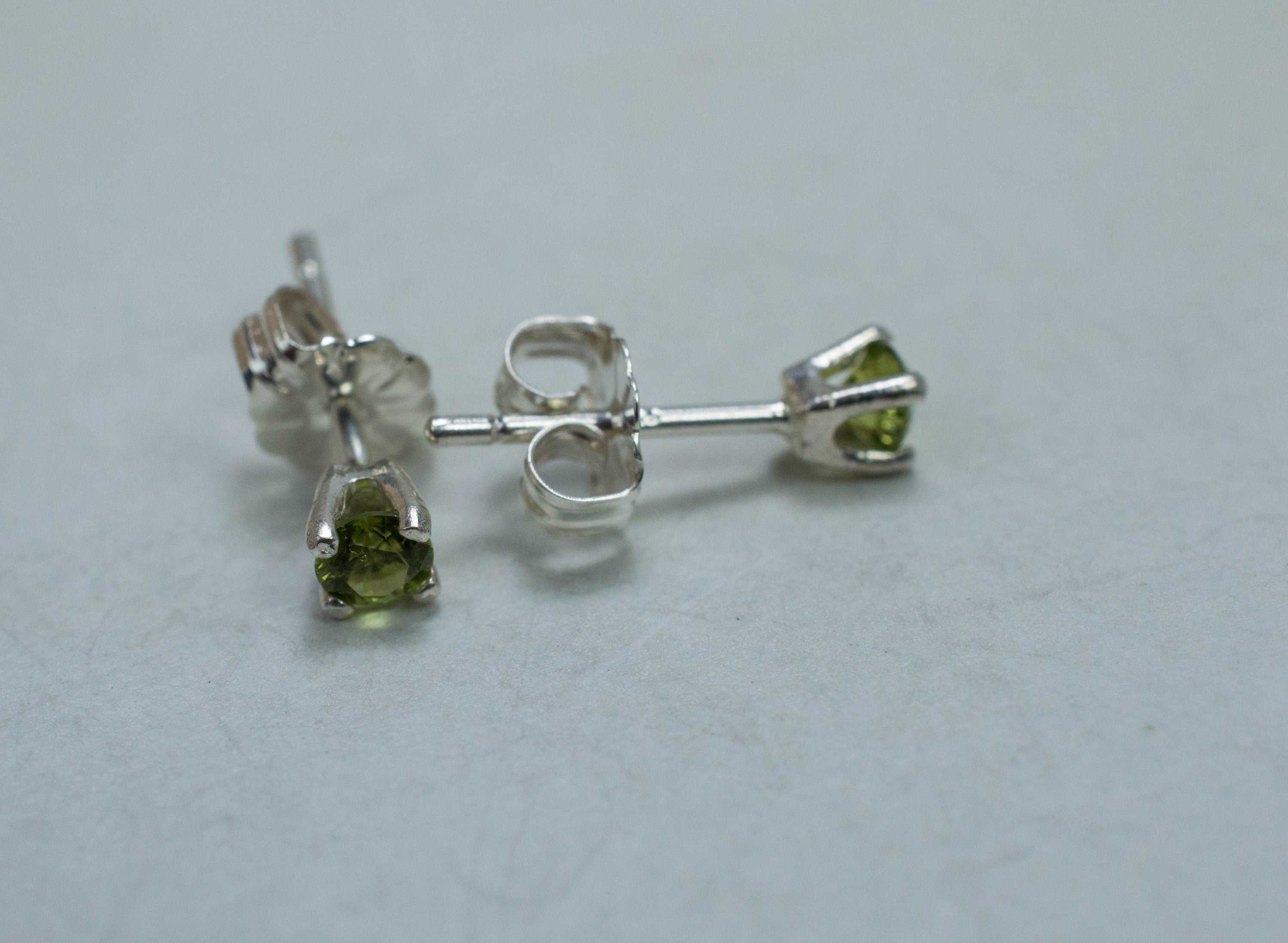 Green Tourmaline Earrings; Genuine Untreated Maine Tourmaline; 0.275cts