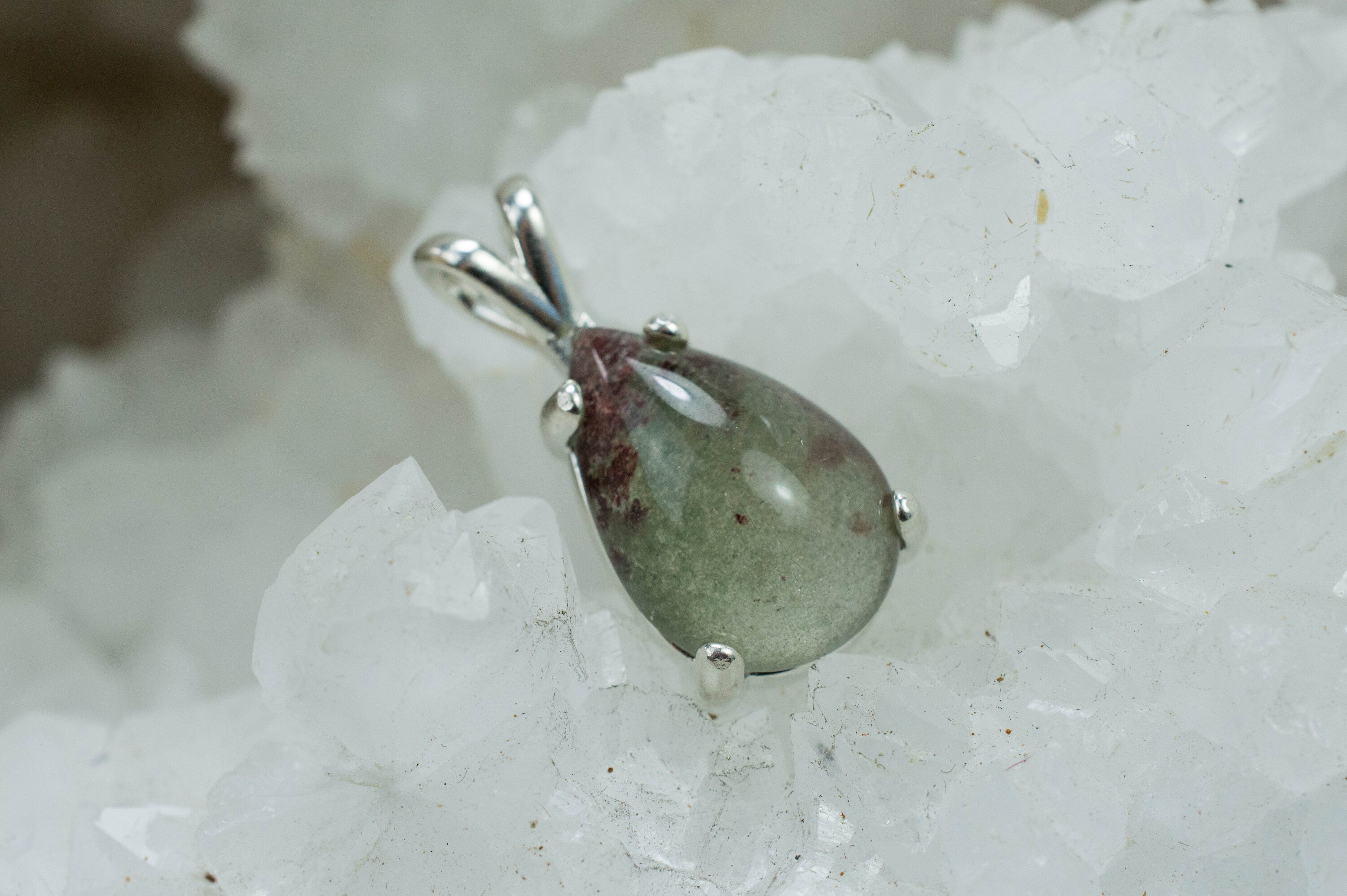 Garden Quartz Pendant, Natural Untreated Brazil Lodolite Quartz; 6.565cts