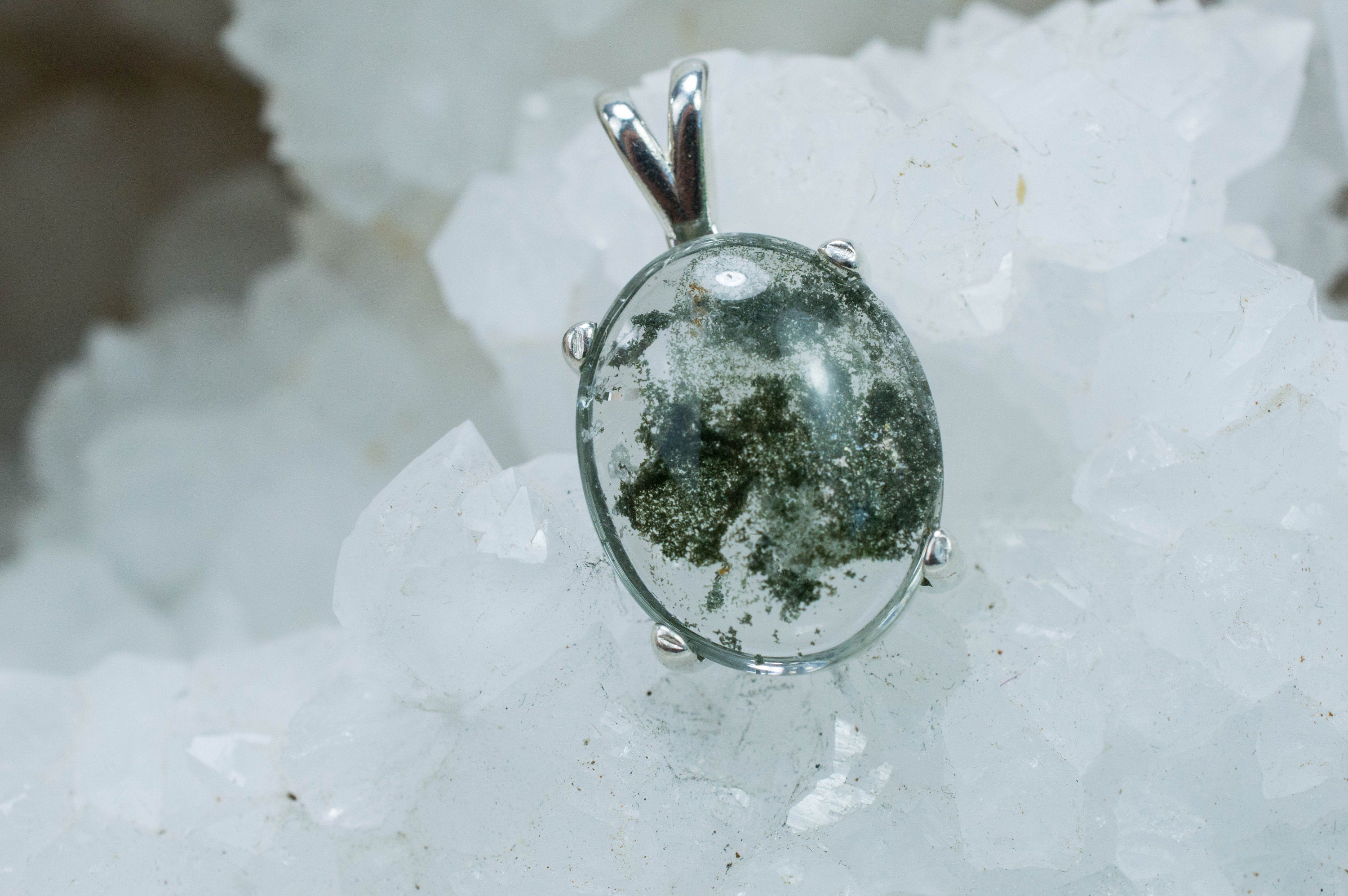 Garden Quartz Pendant, Natural Untreated Brazil Lodolite Quartz; 12.875cts