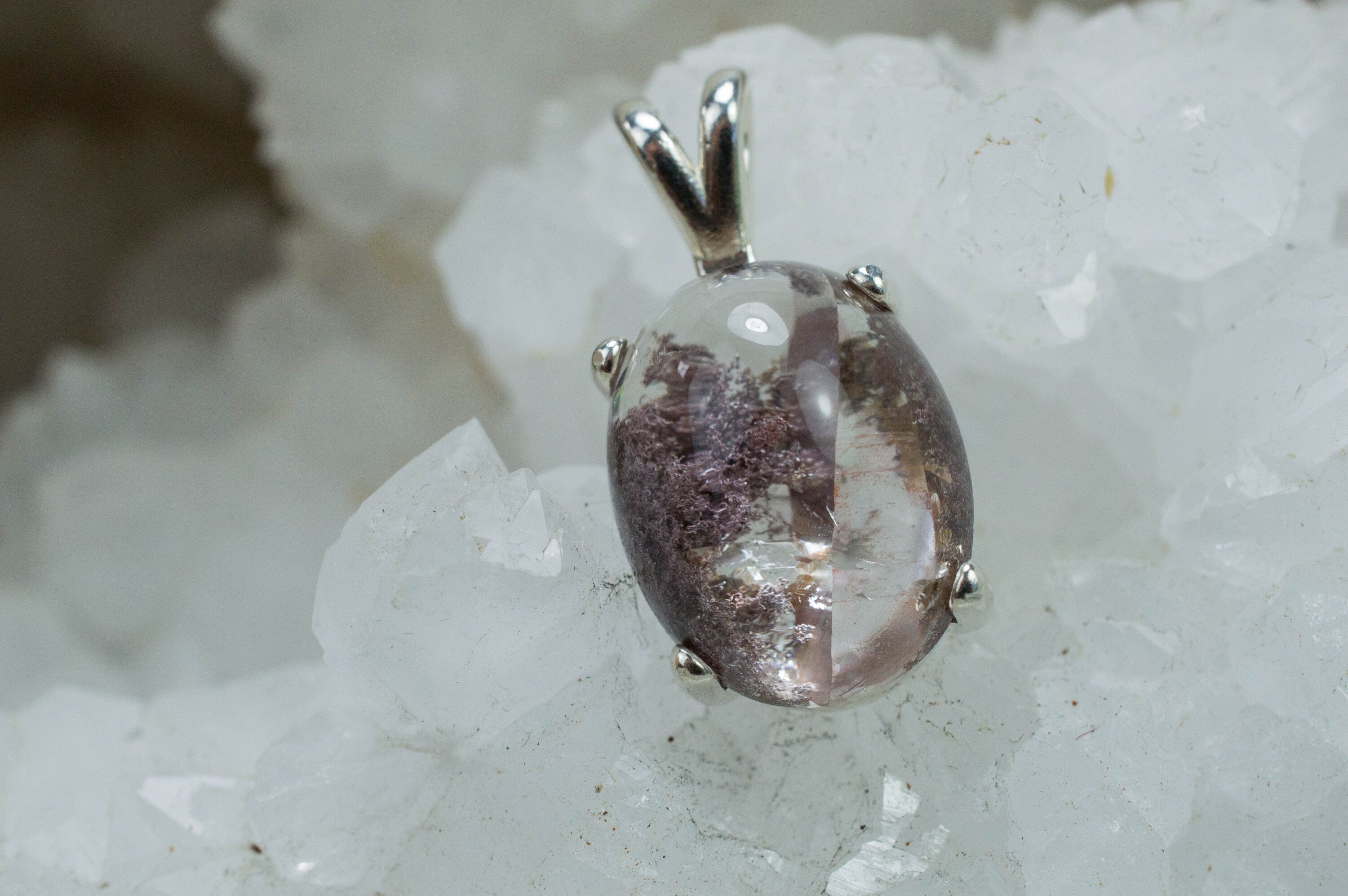 Reserved for Amy: Garden Quartz Pendant, Natural Untreated Brazil Lodolite Quartz; 14.255cts