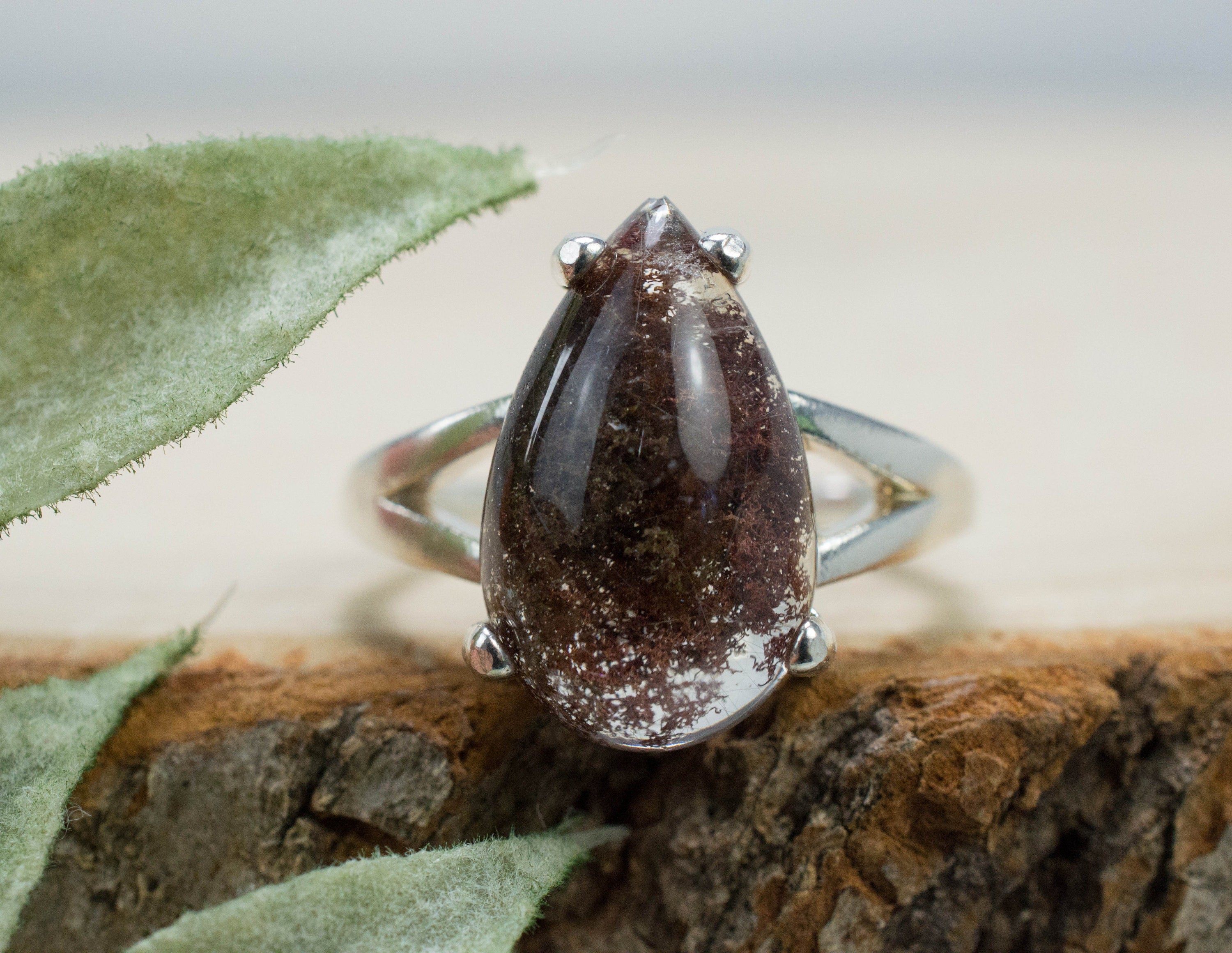 Garden Quartz Ring, Natural Untreated Brazil Lodolite Quartz; 5.585cts