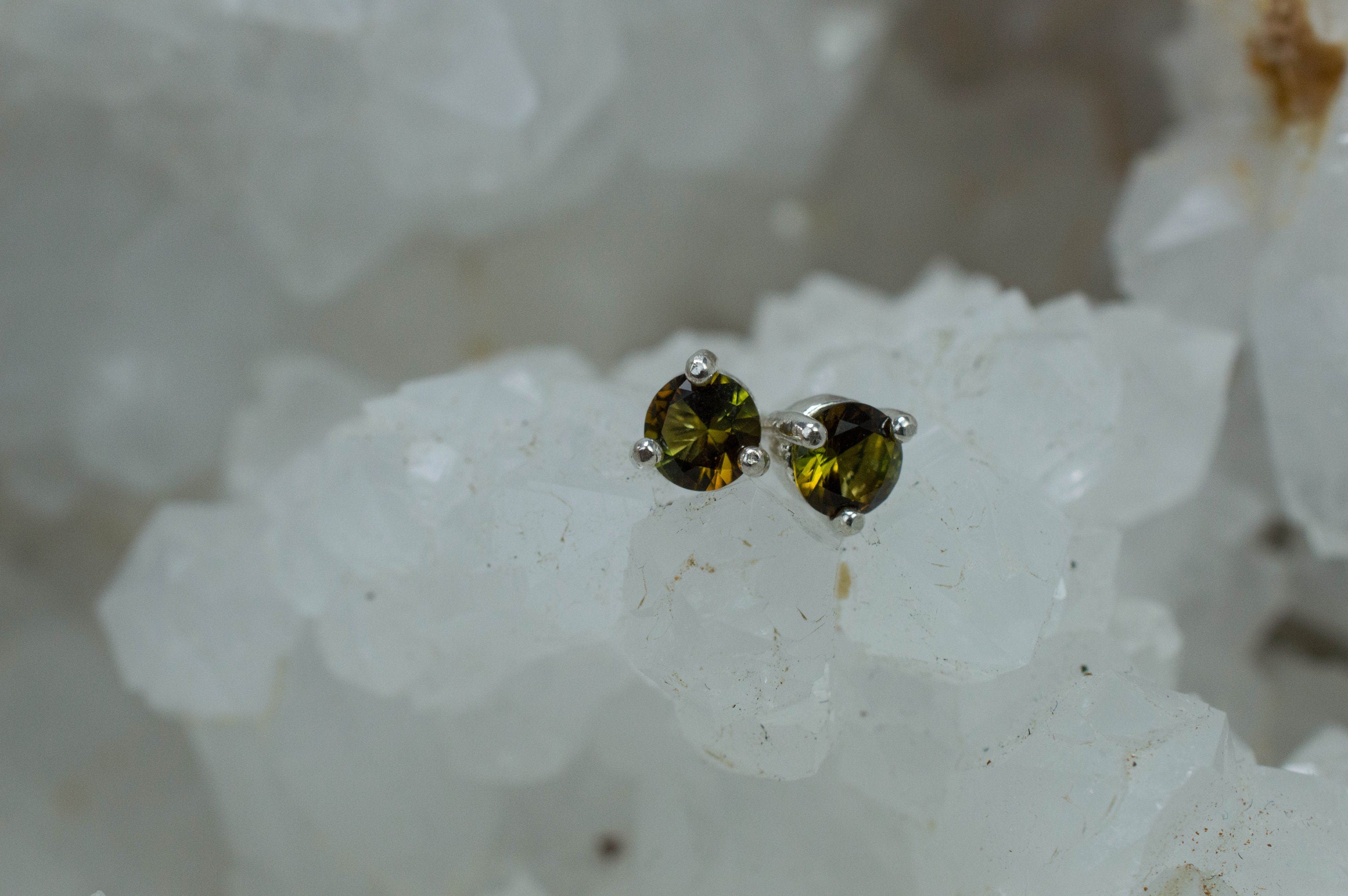 Tourmaline Earrings; Natural Untreated Brazil Dravite Tourmaline; 0.430cts