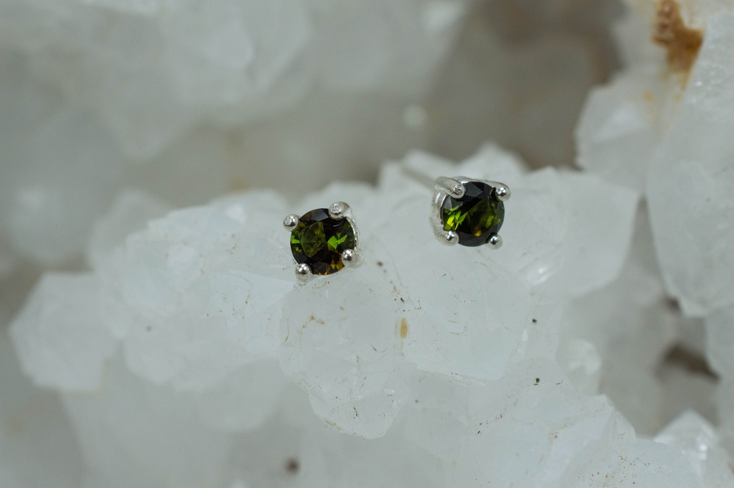 Tourmaline Earrings; Natural Untreated Brazil Dravite Tourmaline; 0.460cts