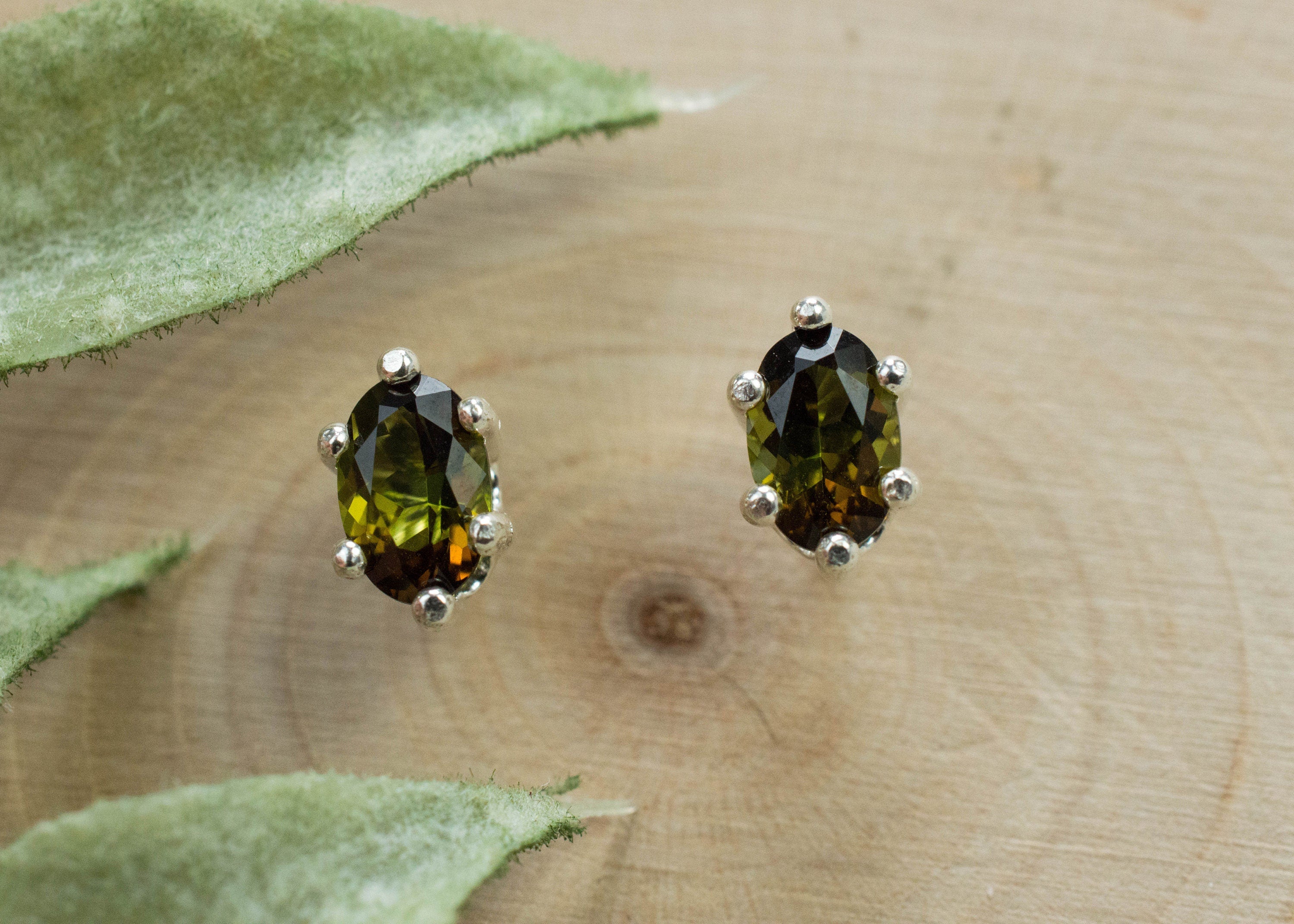 Tourmaline Earrings; Natural Untreated Brazil Dravite Tourmaline; 0.835cts