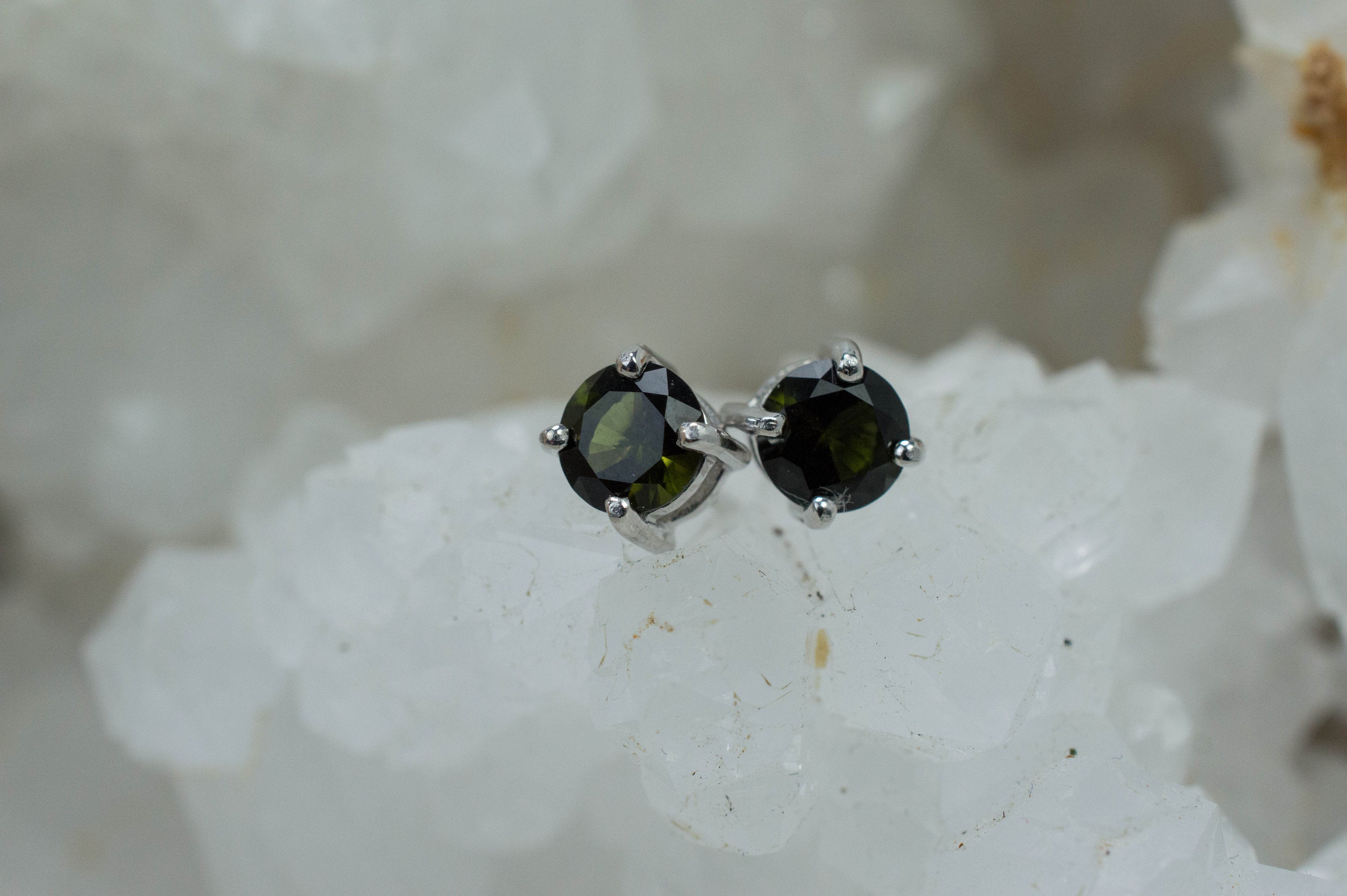 Tourmaline Earrings; Natural Untreated Brazil Dravite Tourmaline; 0.850cts