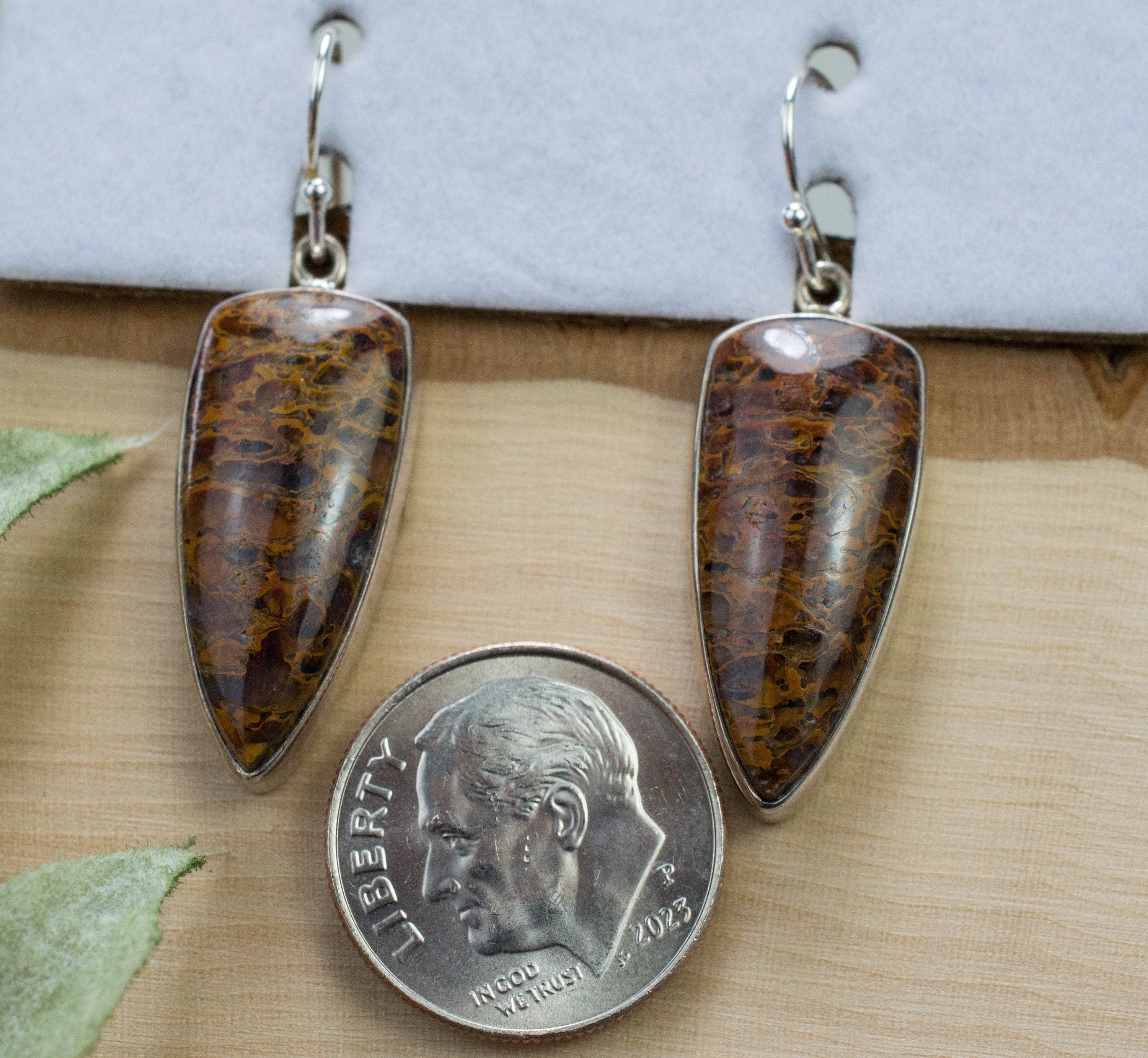 Dinosaur Bone Earrings; Natural Untreated Utah Dino Bone; 5.622g