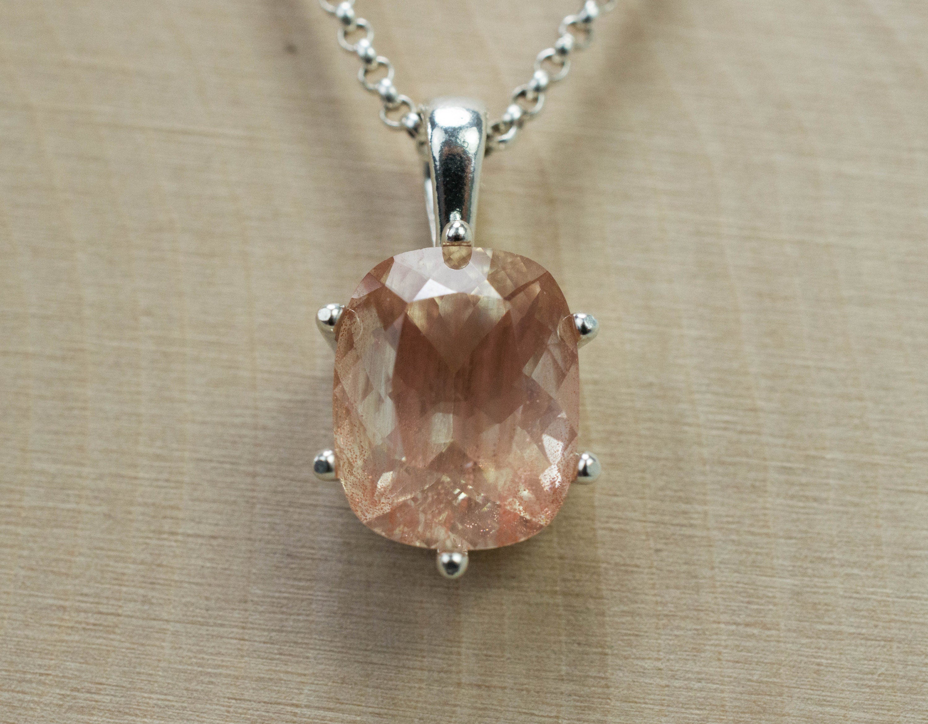 Oregon Sunstone Pendant, Natural Untreated USA Sunstone; 4.570cts