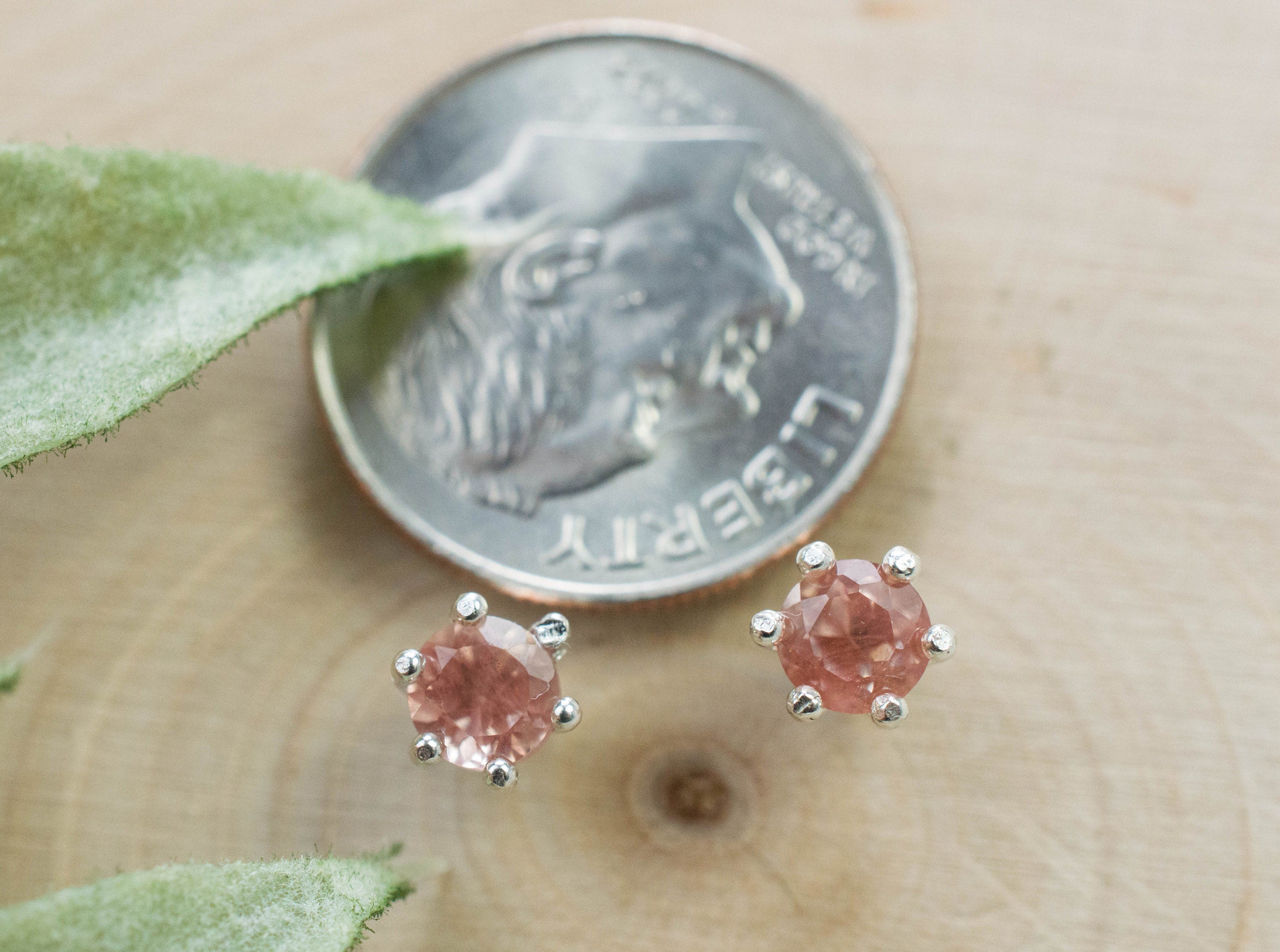 Oregon Sunstone Earrings; Natural Untreated USA Sunstone; 0.640cts