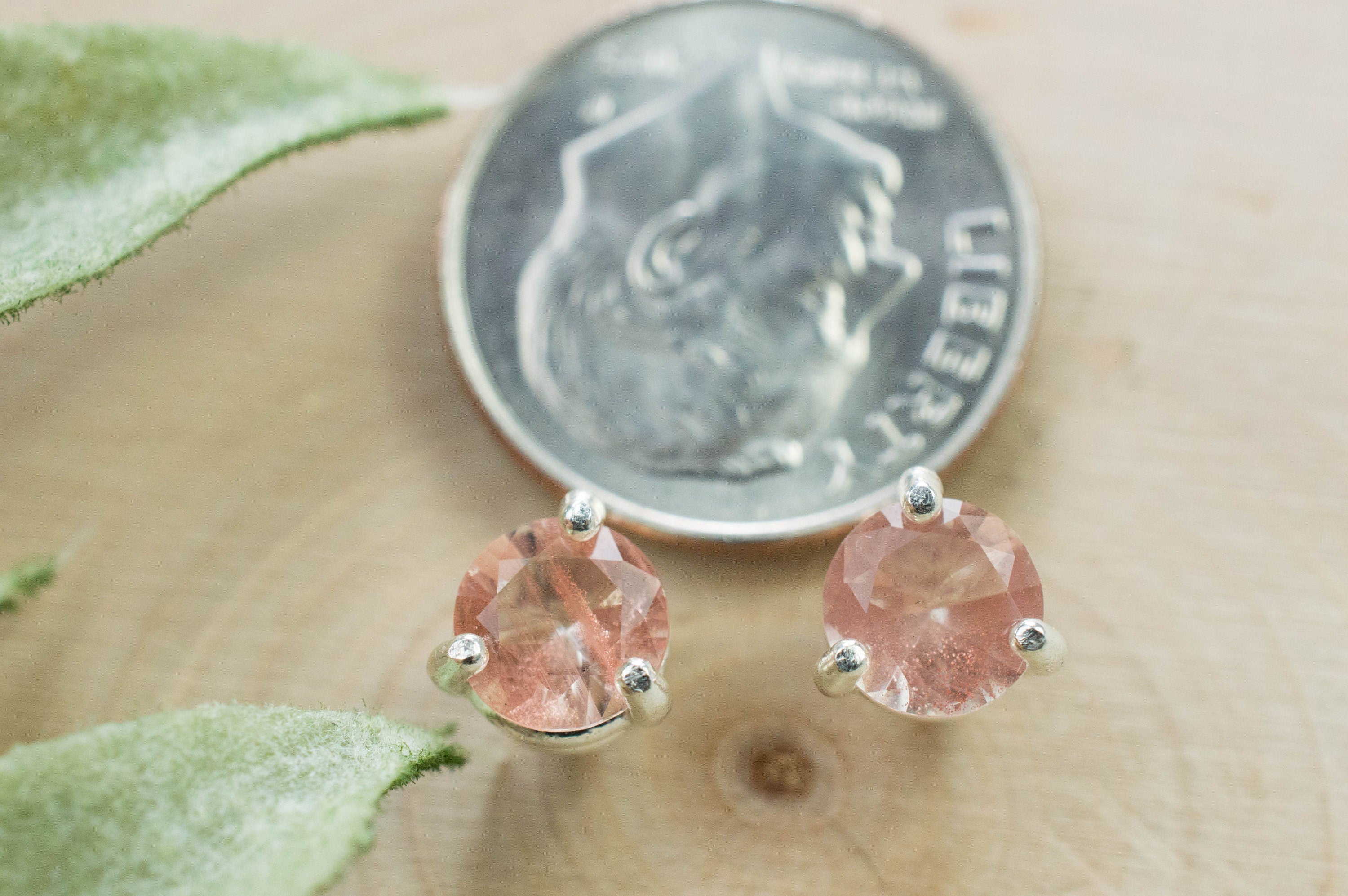 Oregon Sunstone Earrings; Natural Untreated USA Sunstone; 1.145cts