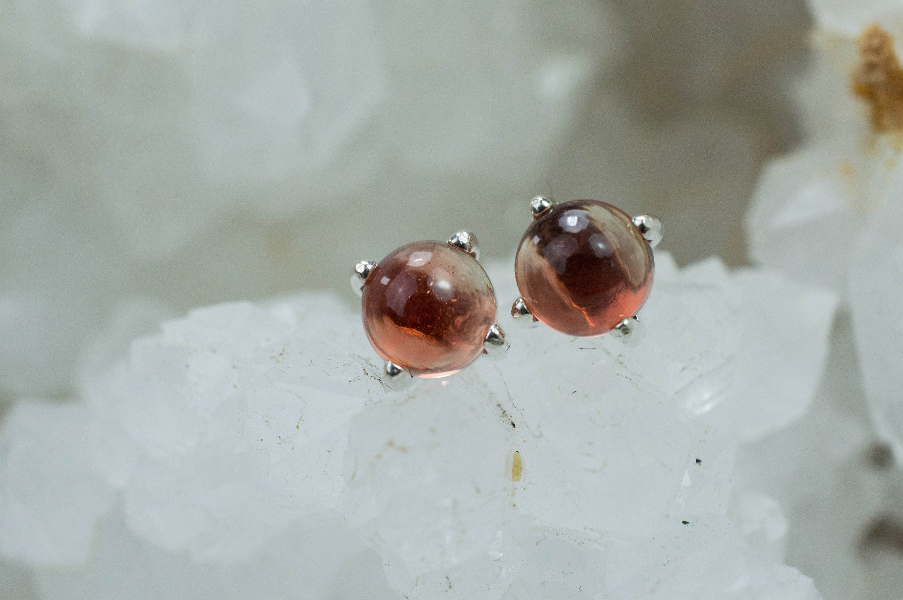 Oregon Sunstone Earrings; Natural Untreated USA Sunstone; 2.210cts