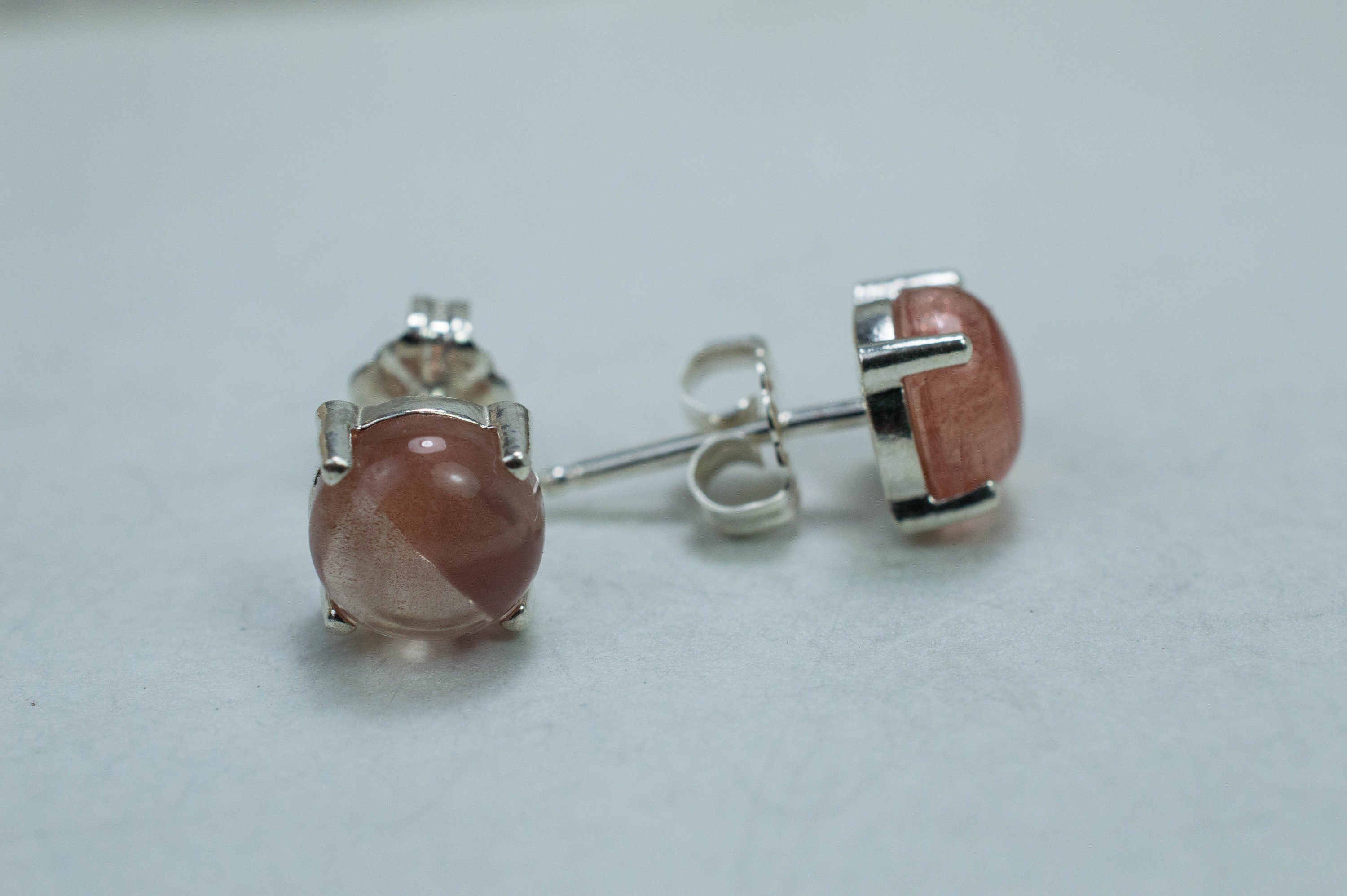 Oregon Sunstone Earrings; Natural Untreated USA Sunstone; 3.050cts