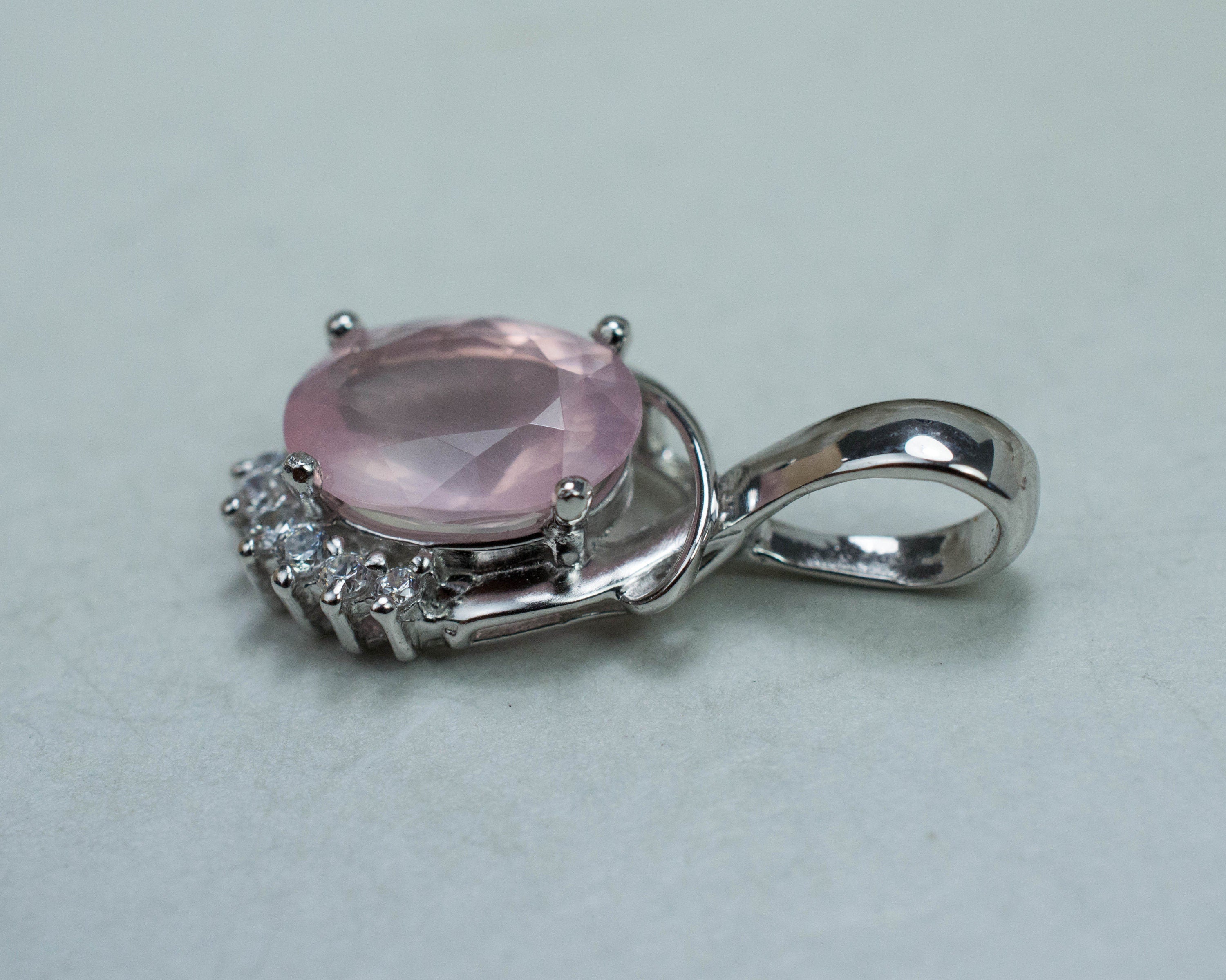 Rose Quartz Pendant; Natural Untreated Brazil Rose Quartz; 2.150cts