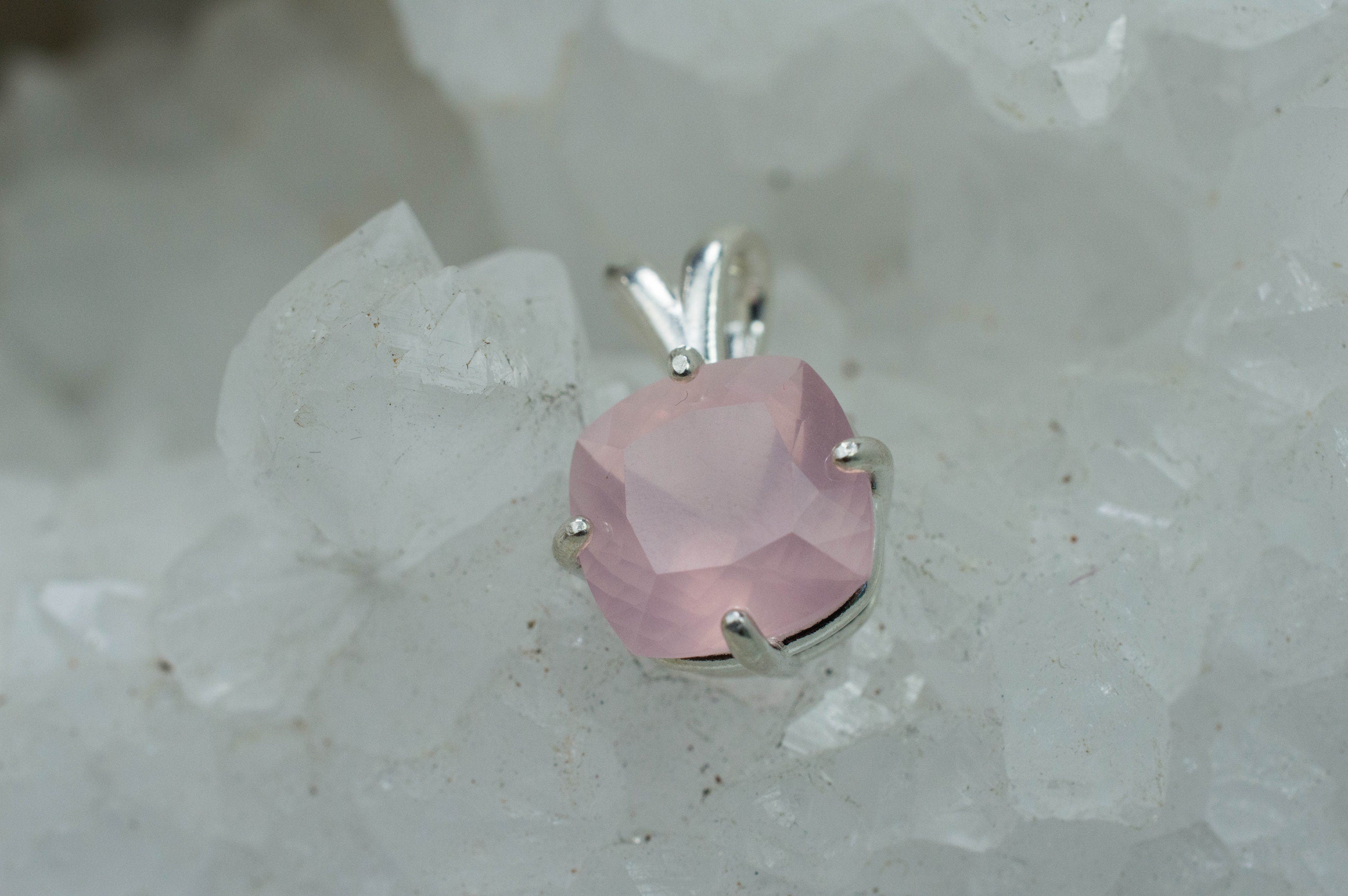 Rose Quartz Pendant; Natural Untreated Brazil Rose Quartz; 3.740cts