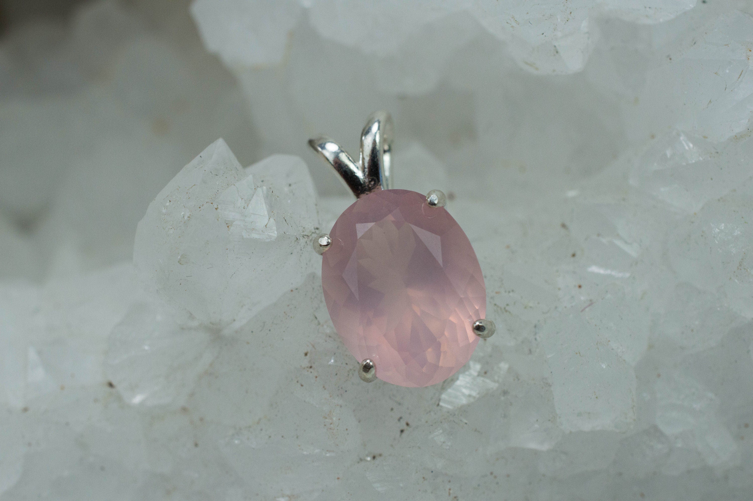 Rose Quartz Pendant; Natural Untreated Brazil Rose Quartz; 4.430cts