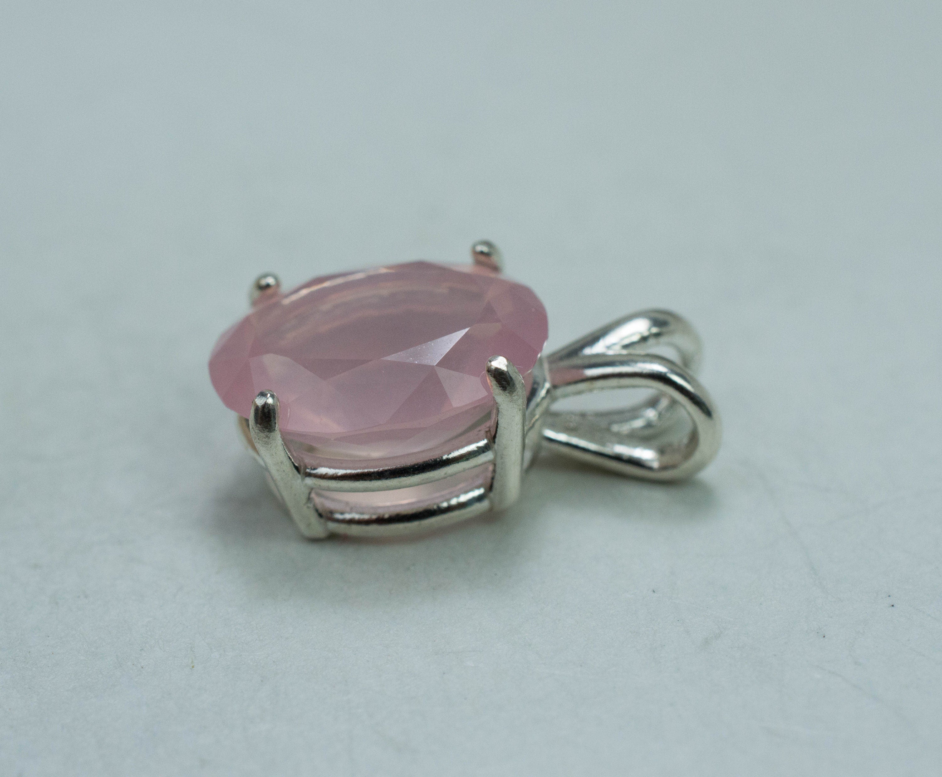 Rose Quartz Pendant; Natural Untreated Brazil Rose Quartz; 4.430cts