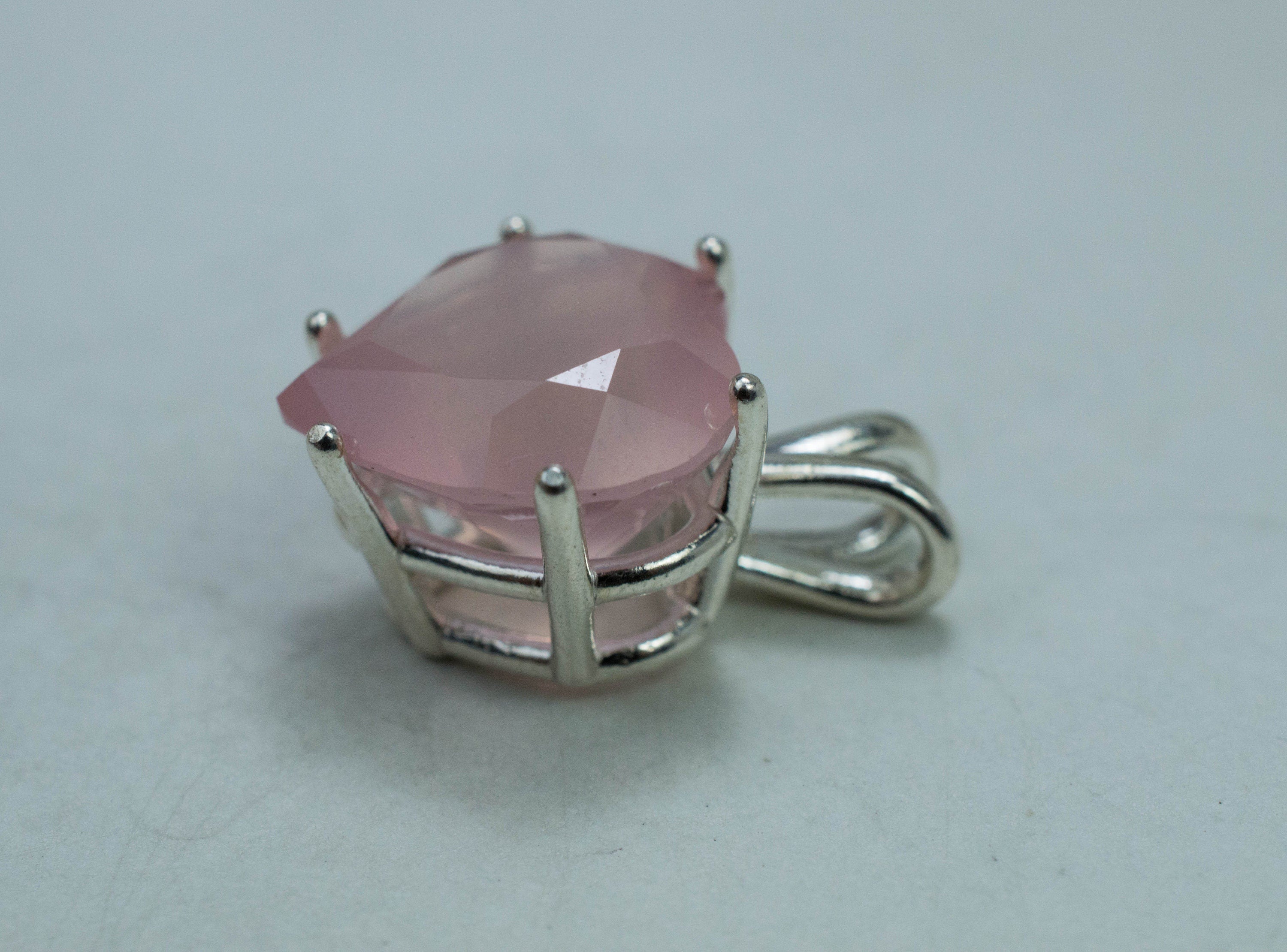 Rose Quartz Pendant; Natural Untreated Brazil Rose Quartz; 8.550cts