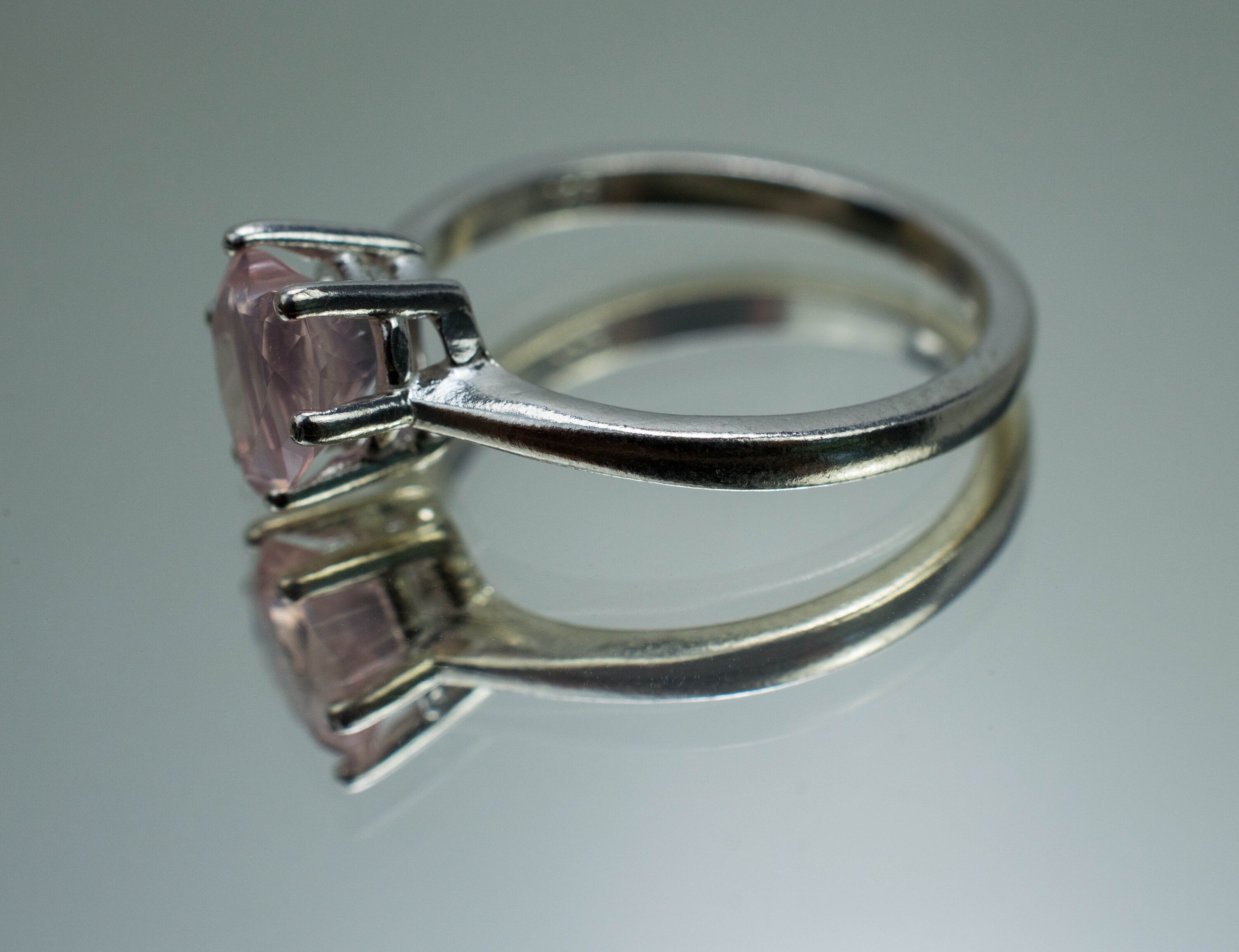 Rose Quartz Ring; Natural Untreated Brazil Quartz; 1.175cts