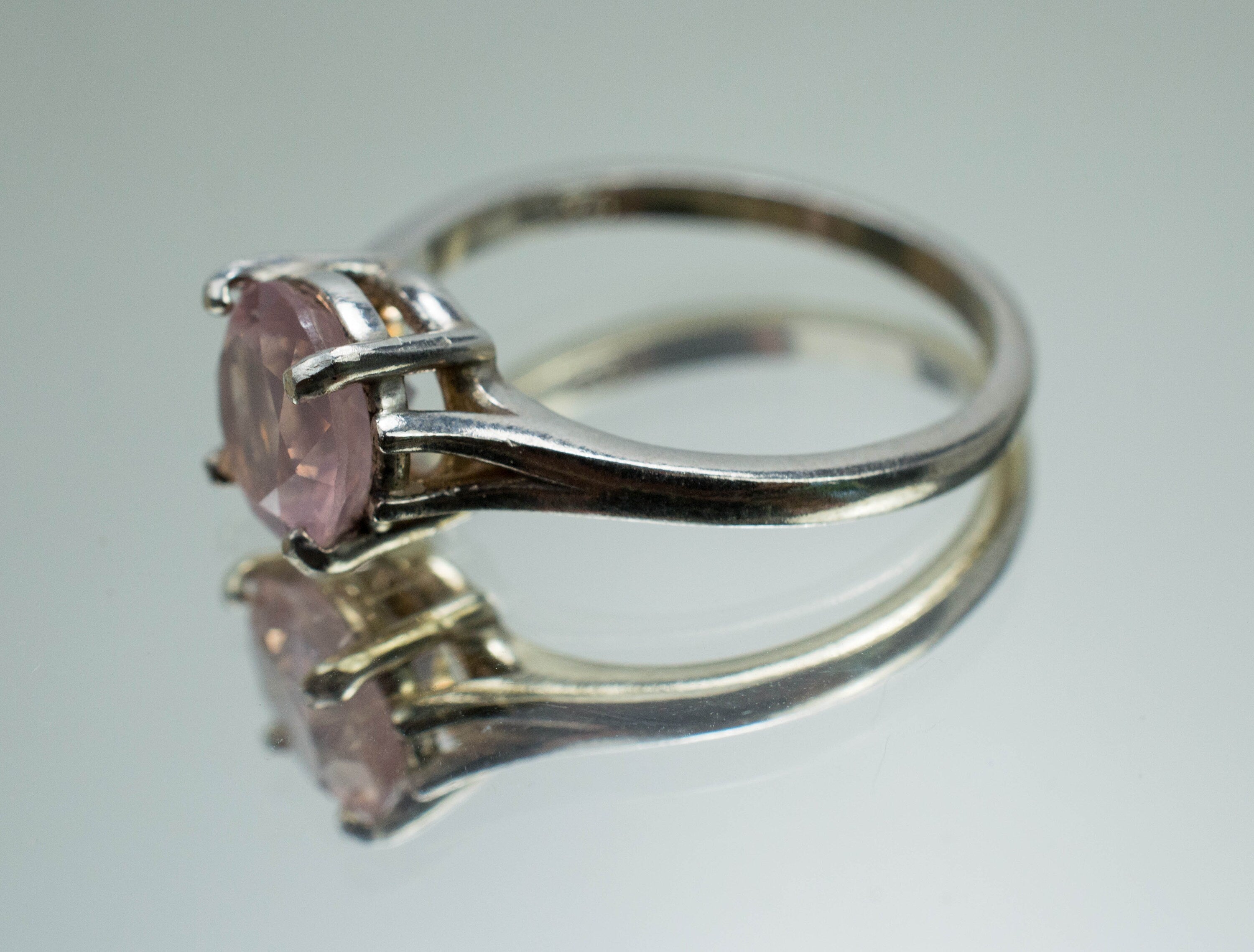 Rose Quartz Ring; Natural Untreated Brazil Quartz; 1.405cts