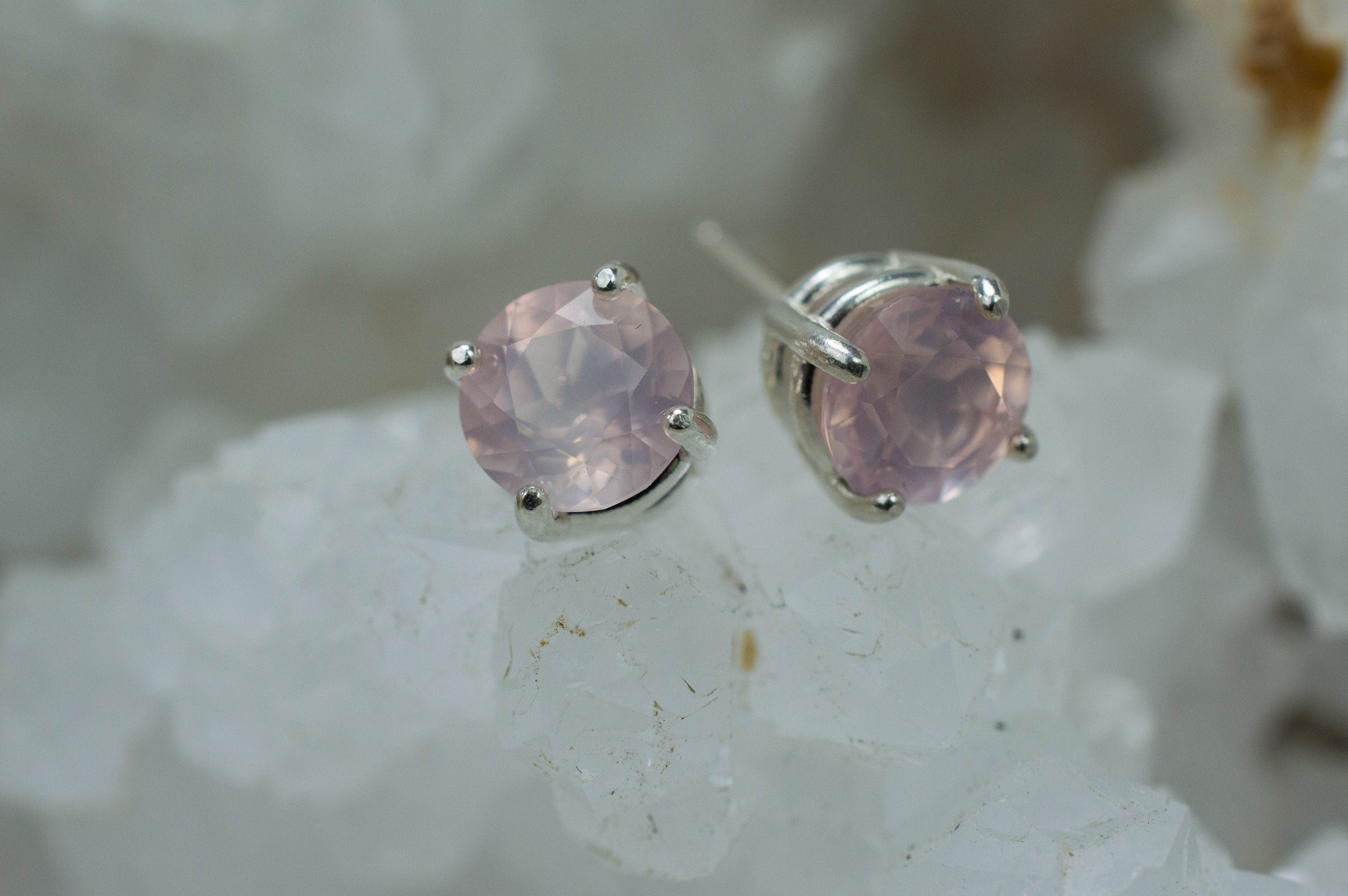 Rose Quartz Earrings; Natural Untreated Brazil Rose Quartz; 2.165cts