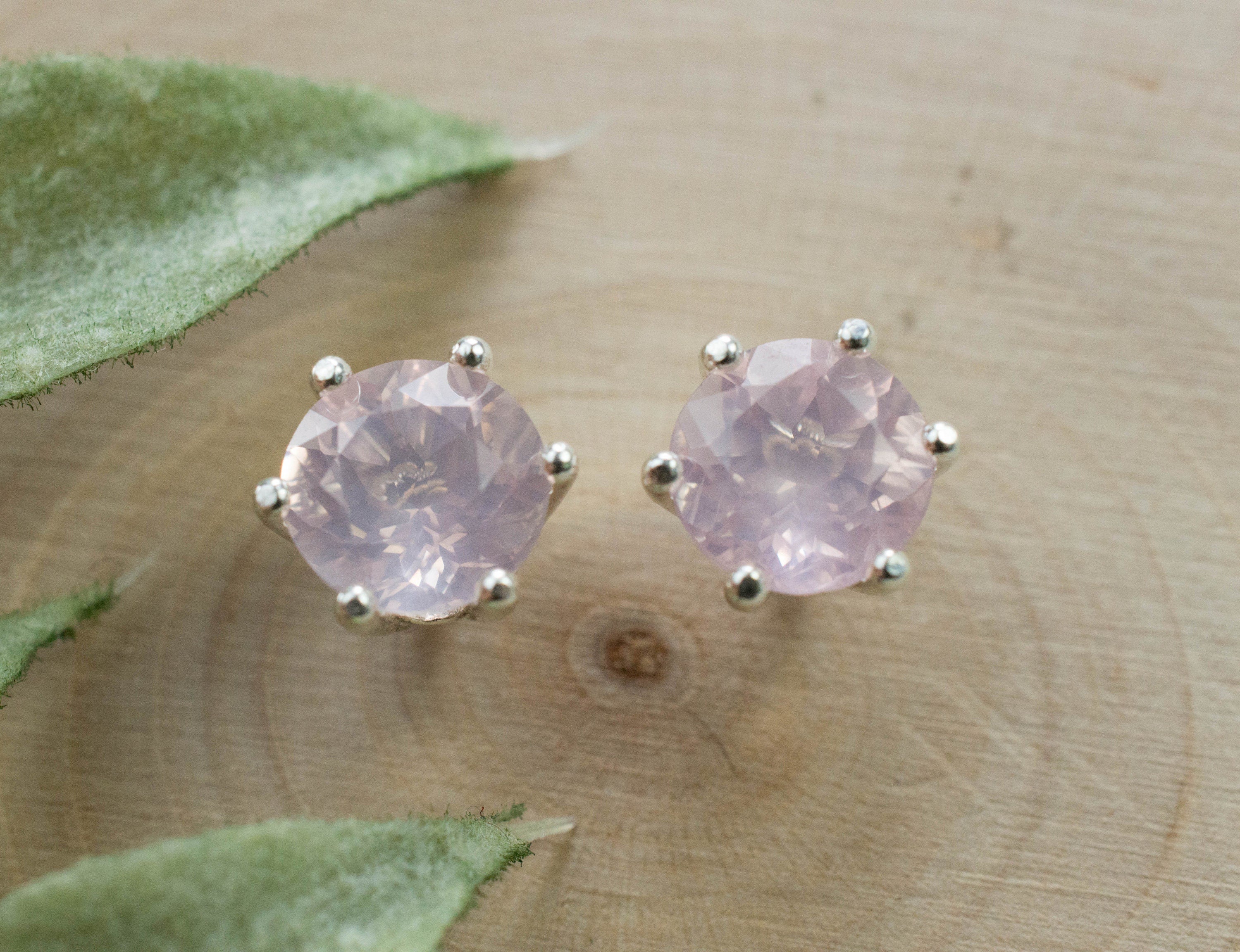 Rose Quartz Earrings; Natural Untreated Brazil Rose Quartz; 2.320cts