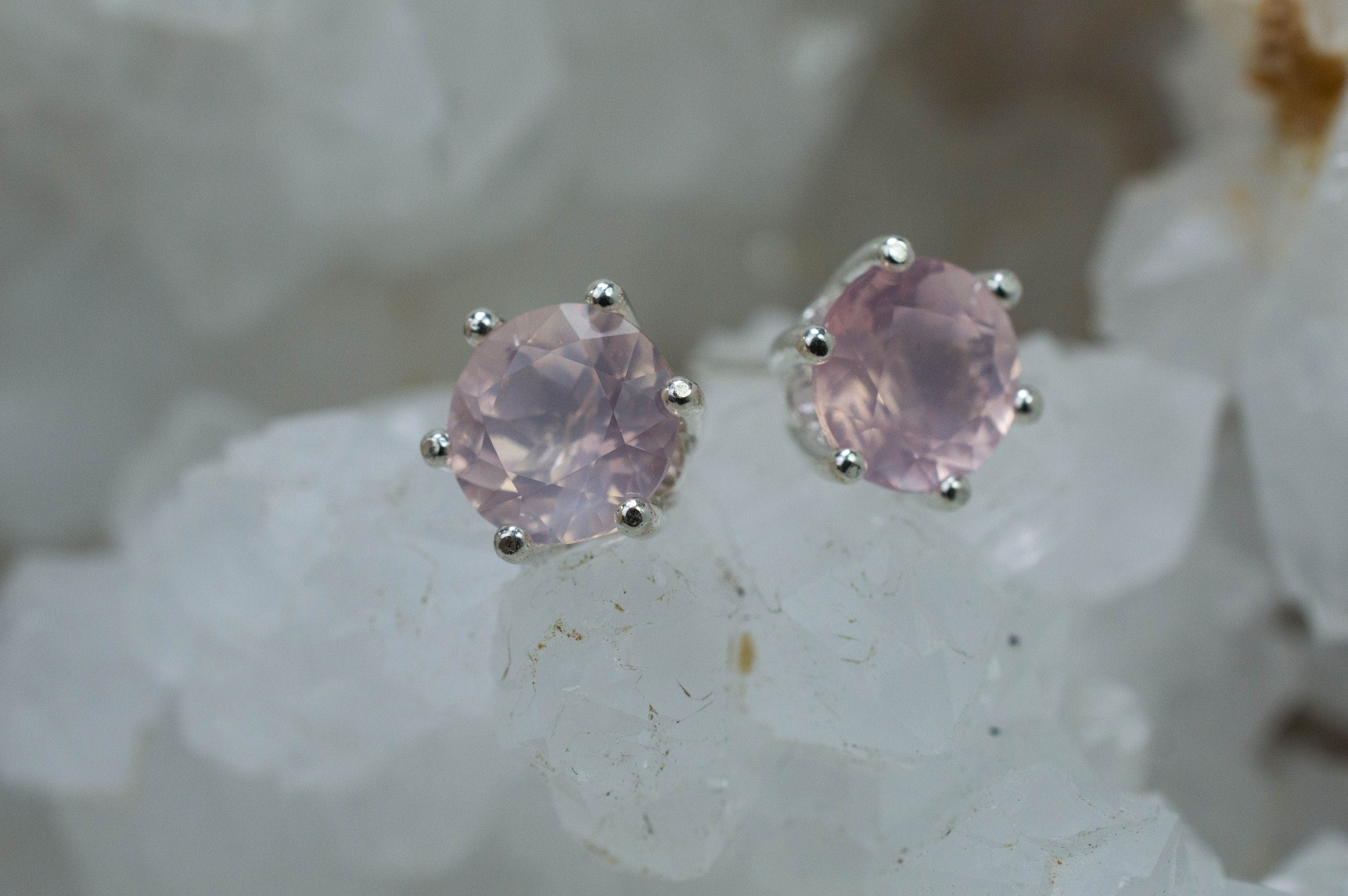 Rose Quartz Earrings; Natural Untreated Brazil Rose Quartz; 2.320cts