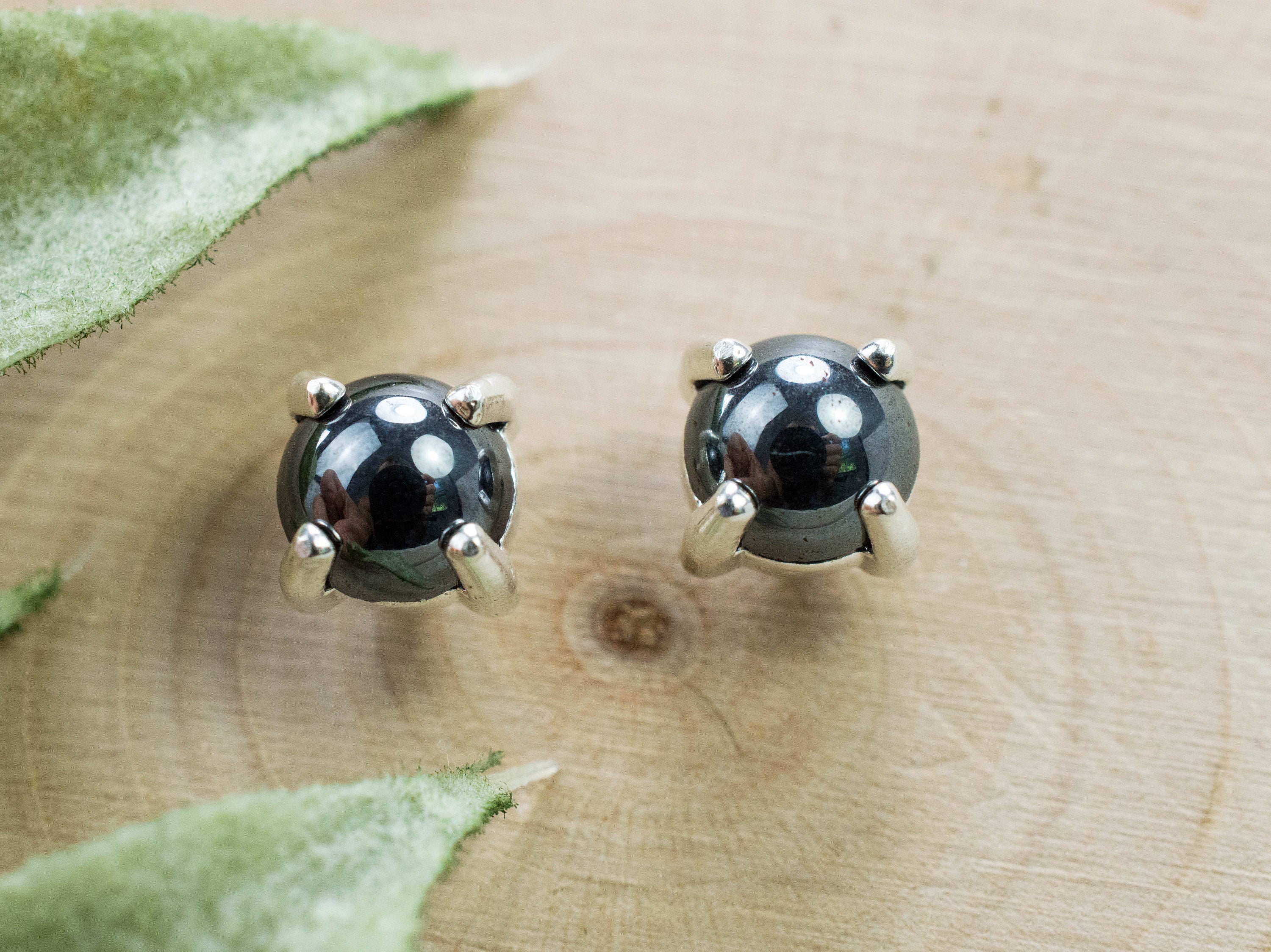 Hematite Earrings; Natural Untreated South Africa Hematite; 2.335cts