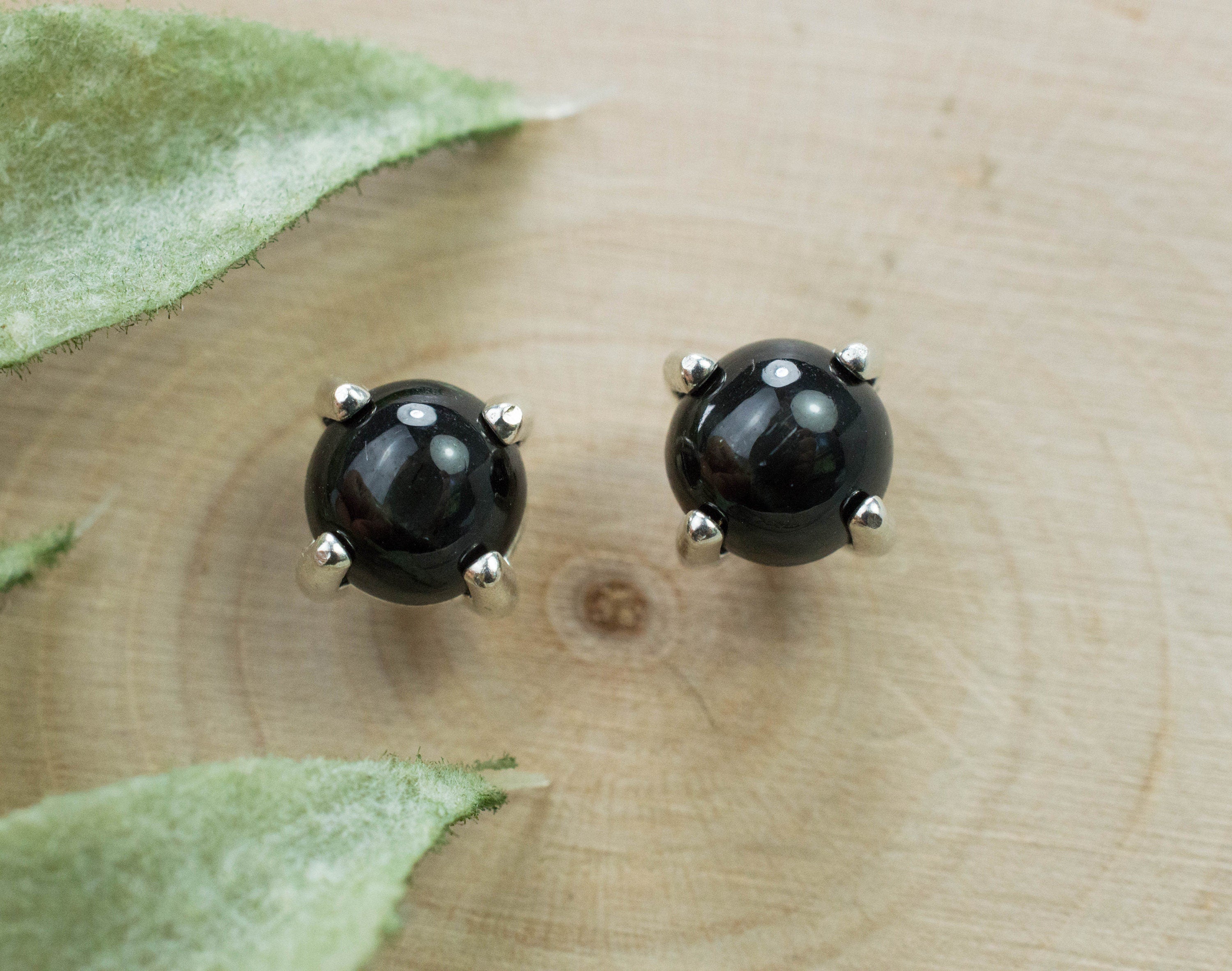 Star Diopside Earrings; Natural Untreated India Diopside; 1.990cts