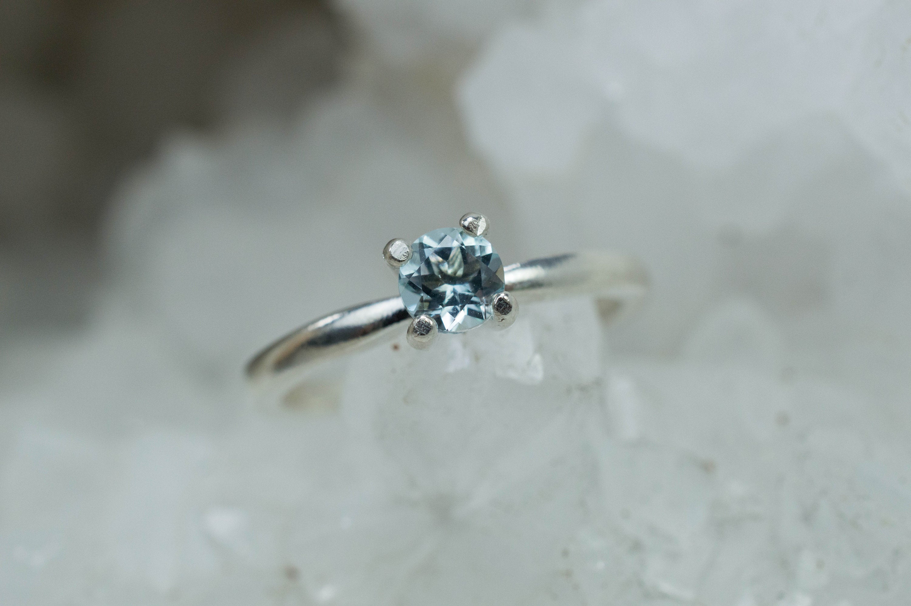 Aquamarine Ring, Genuine Untreated Colorado Aquamarine; 0.370cts