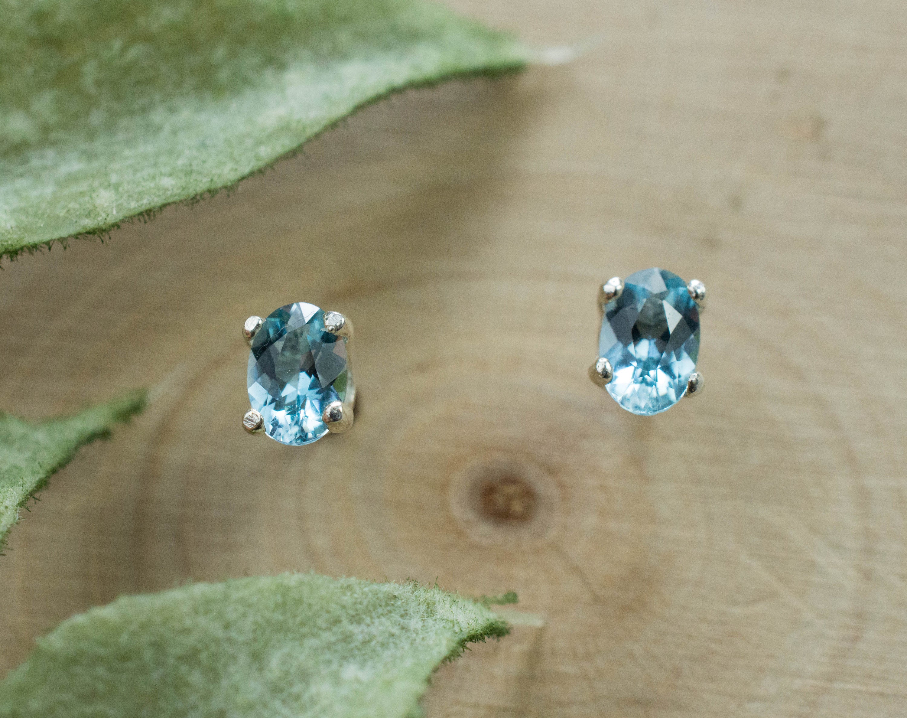 Aquamarine Earrings; Genuine Untreated Madagascar Aquamarine; 0.335cts