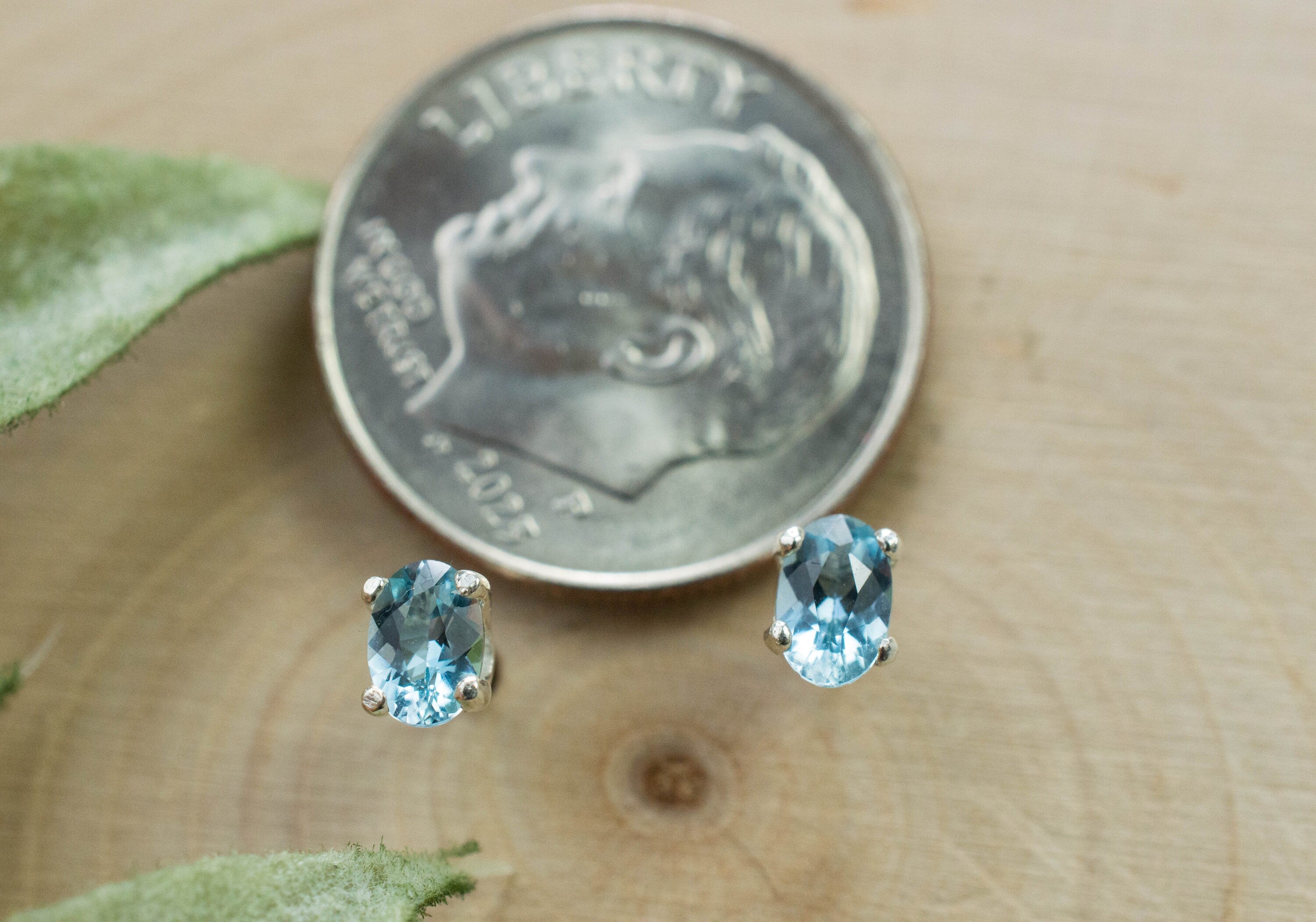 Aquamarine Earrings; Genuine Untreated Madagascar Aquamarine; 0.335cts