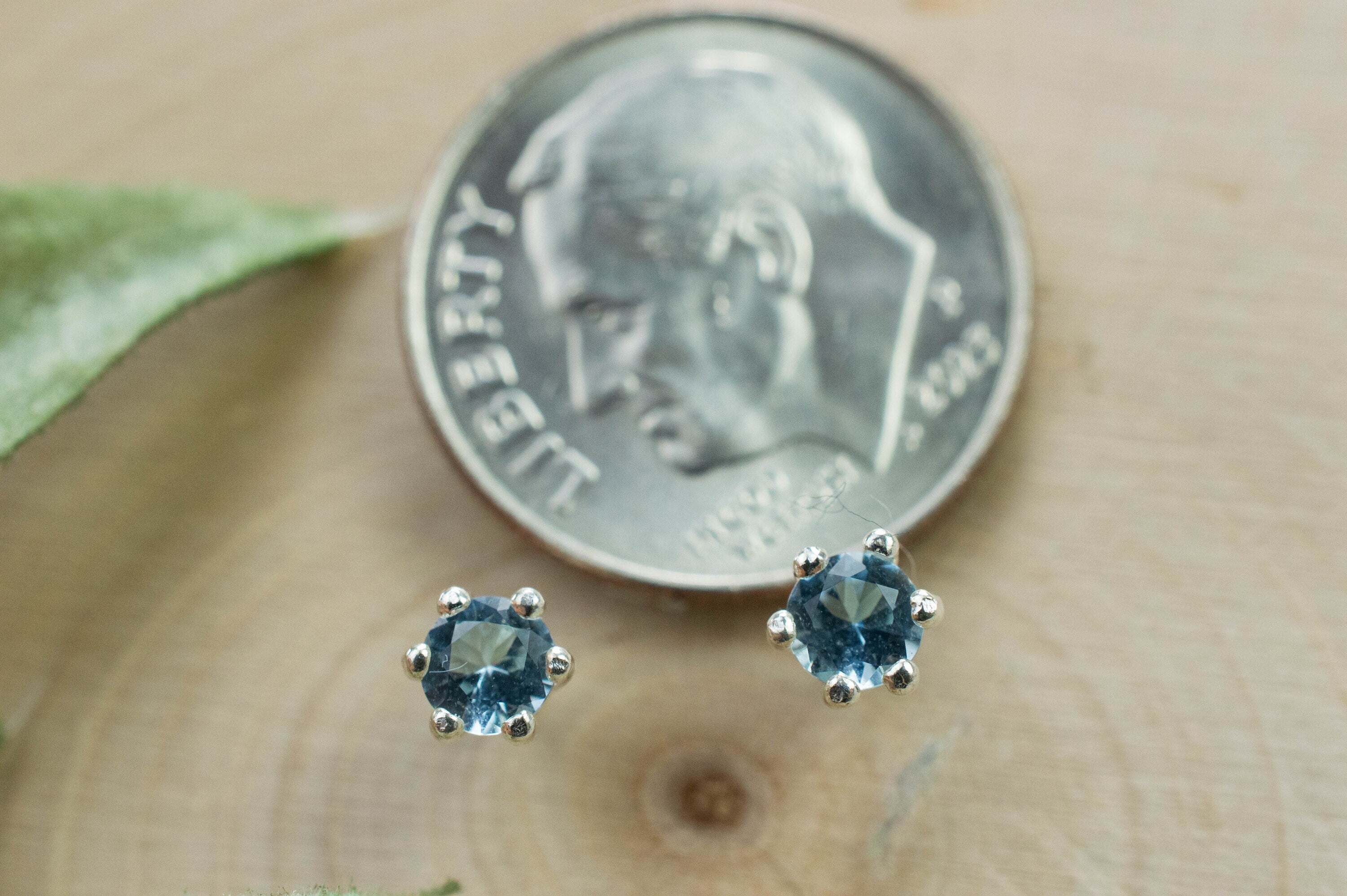 Aquamarine Earrings; Genuine Untreated Madagascar Aquamarine; 0.275cts