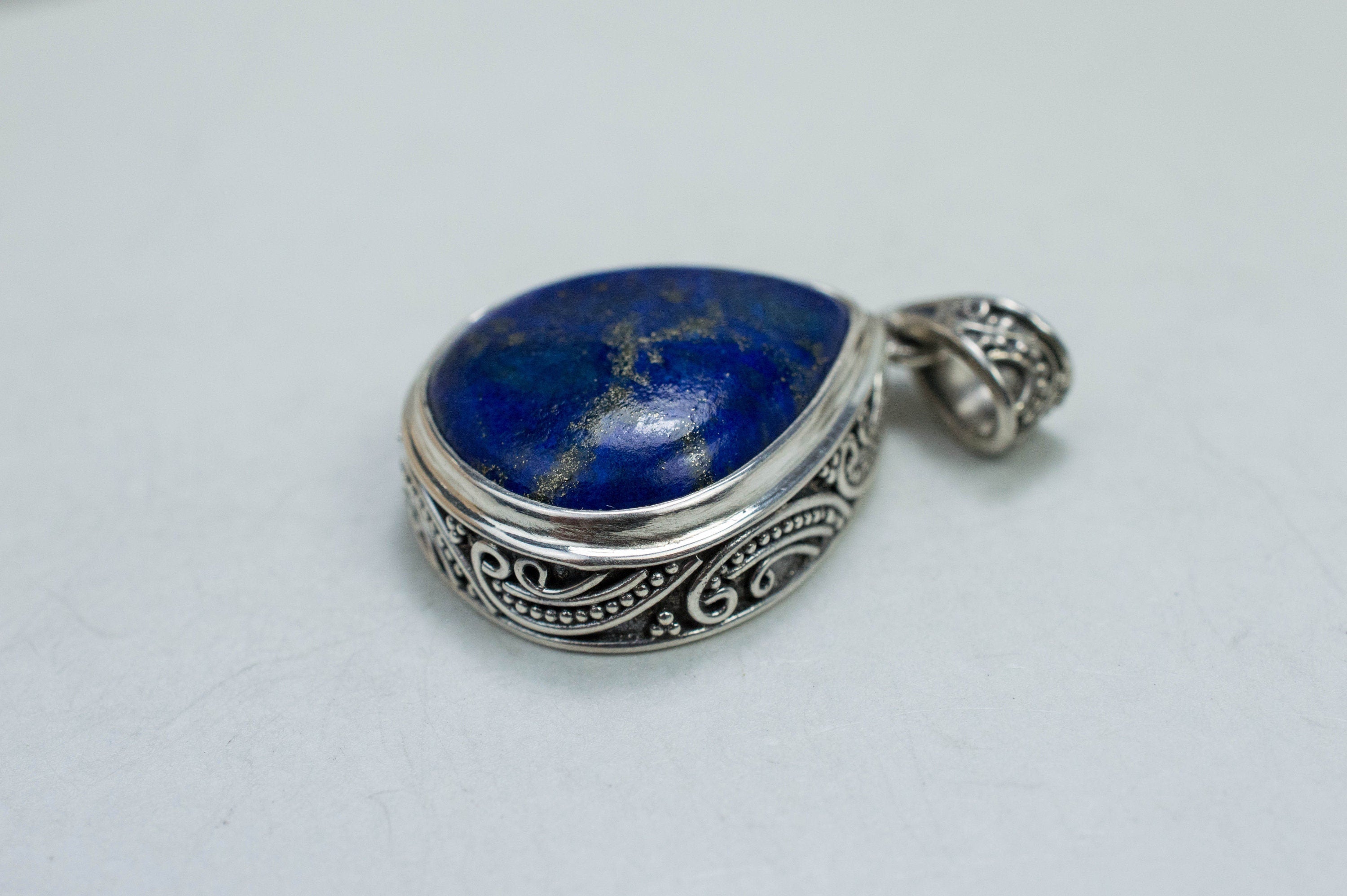 Lapis Lazuli Pendant; Natural Untreated Afghanistan Lapis