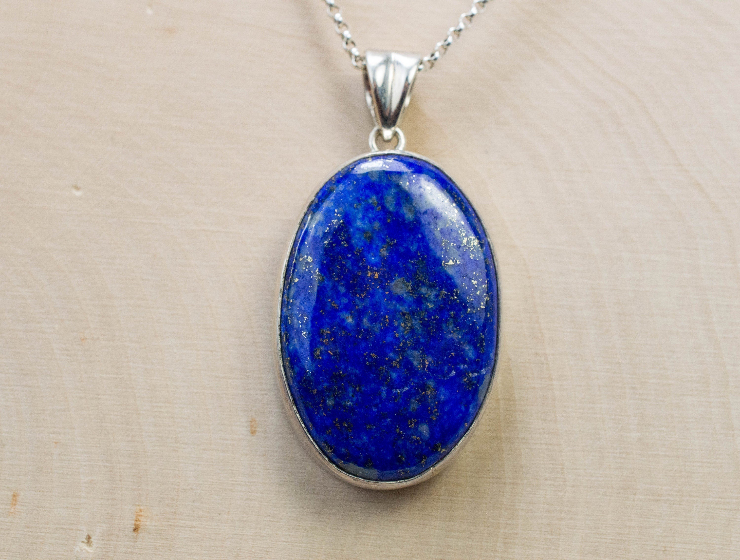 Lapis Lazuli Pendant; Natural Untreated Afghani Lapis